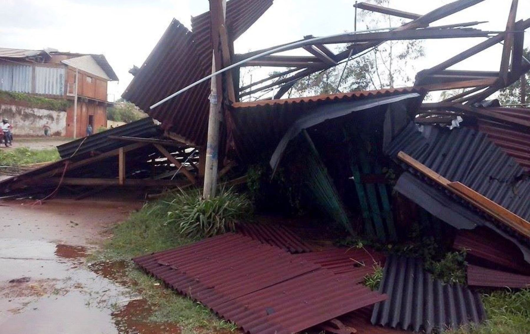 Vientos fuertes causaron daños materiales en distrito de Iberia en Tahuamanu, en Madre de Dios.