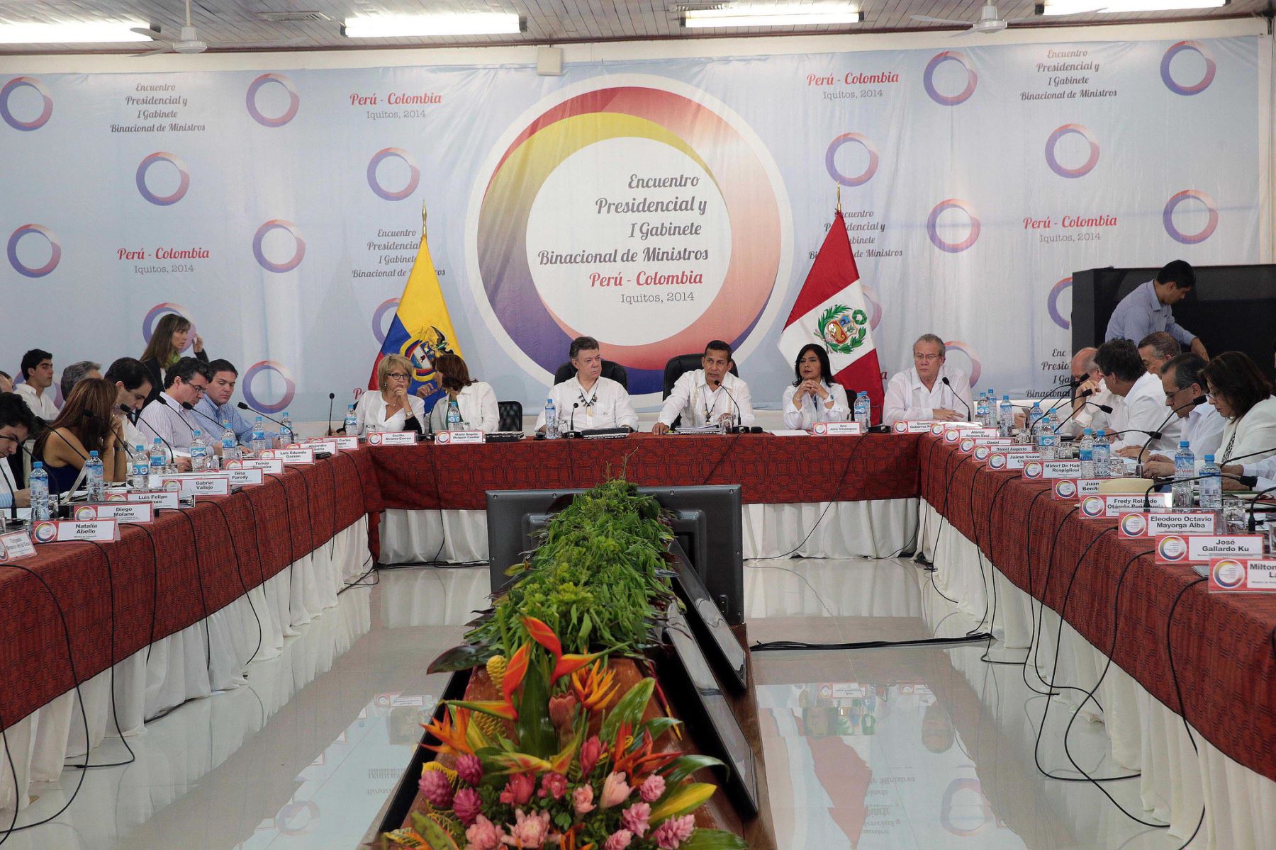 IQUITOS,PERÚ-SETIEMBRE 30. Inauguración del Encuentro Presidencial y I Gabinete Binacional Perú-Colombia con la participación de los presidentes Ollanta Humala y Juan Manuel Santos.Foto: ANDINA/Prensa Presidencia