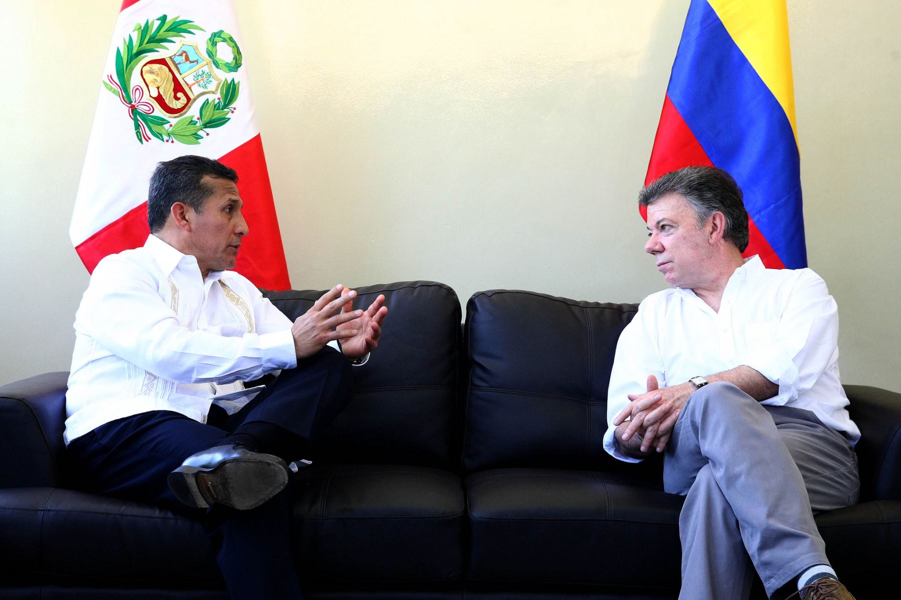 IQUITOS,PERÚ-SETIEMBRE 30. Presidente Humala recibe a su homólogo Juan Manuel Santos en Iquitos para encabezar Encuentro Presidencial y I Gabinete Binacional Perú-Colombia.Foto: ANDINA/Prensa Presidencia