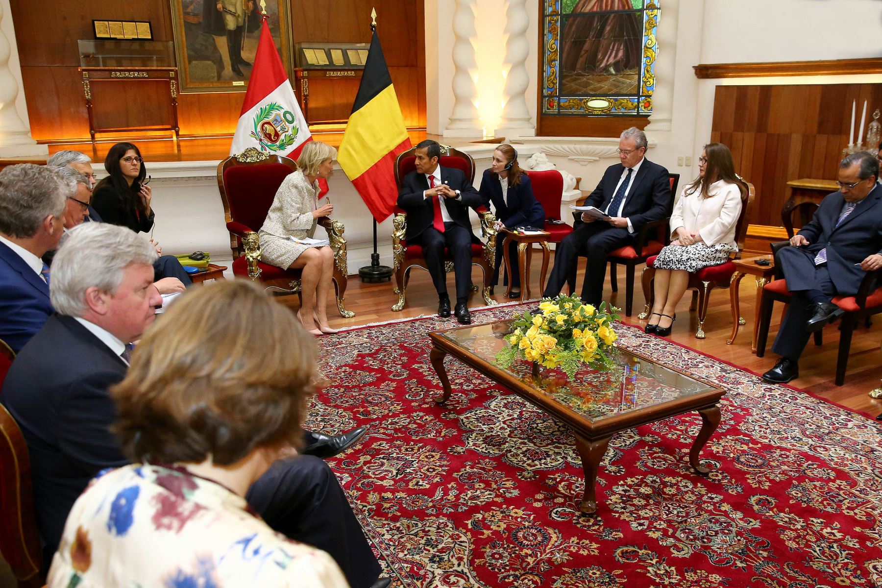 LIMA,PERÚ-OCTUBRE 23.El Presidente Ollanta Humala recibió en Palacio de Gobierno a la Princesa Astrid de Bélgica, con quien sostuvo audiencia en la Sala Cáceres.Foto:ANDINA/Prensa Presidencia