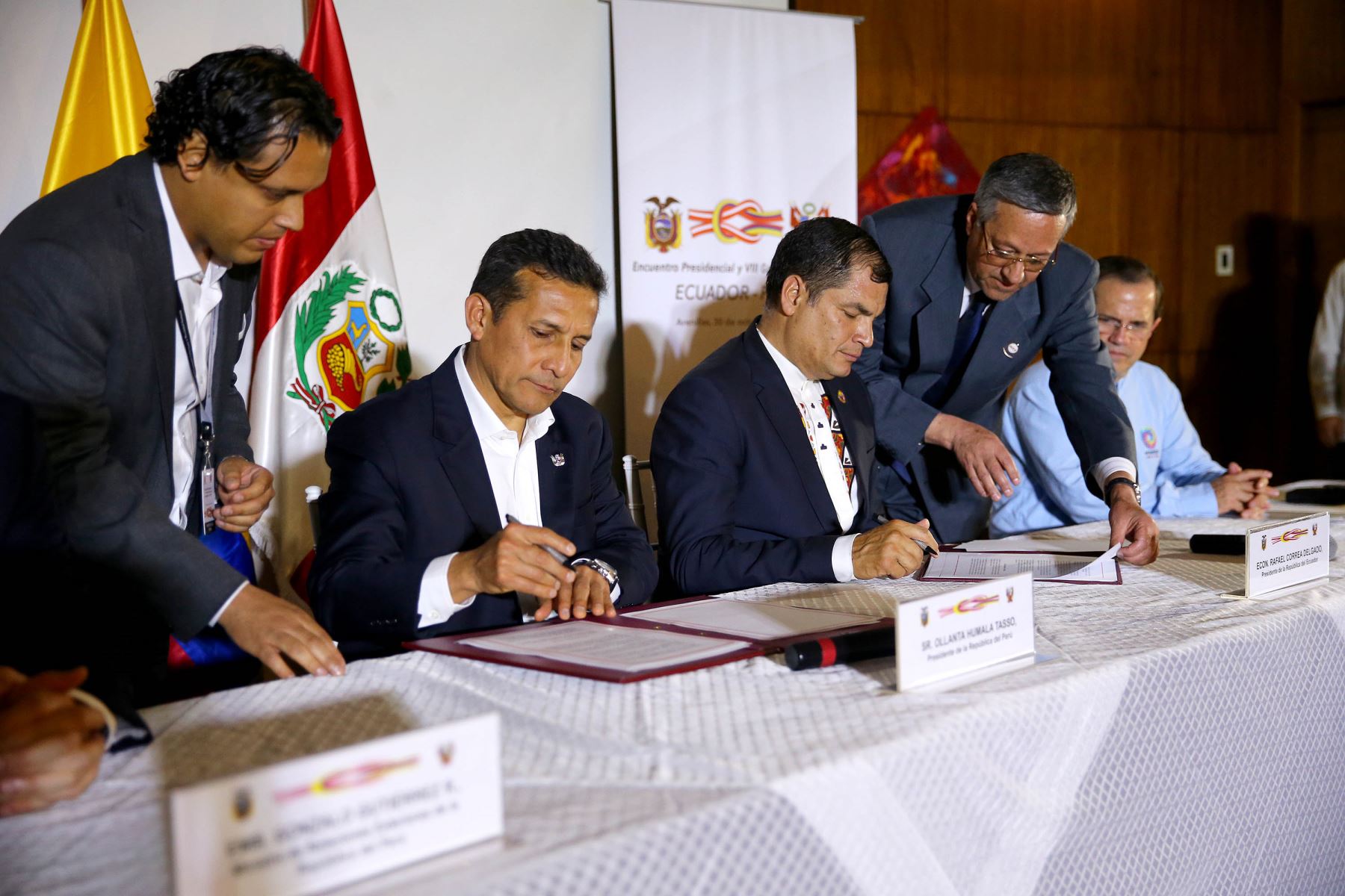 Declaración Conjunta de los Presidentes del Perú y del Ecuador y una ceremonia de suscripción de acuerdos se realizó en el marco de la VIII Reunión del Gabinete Binacional de Ministros Perú – Ecuador.Foto: ANDINA/Prensa Presidencia