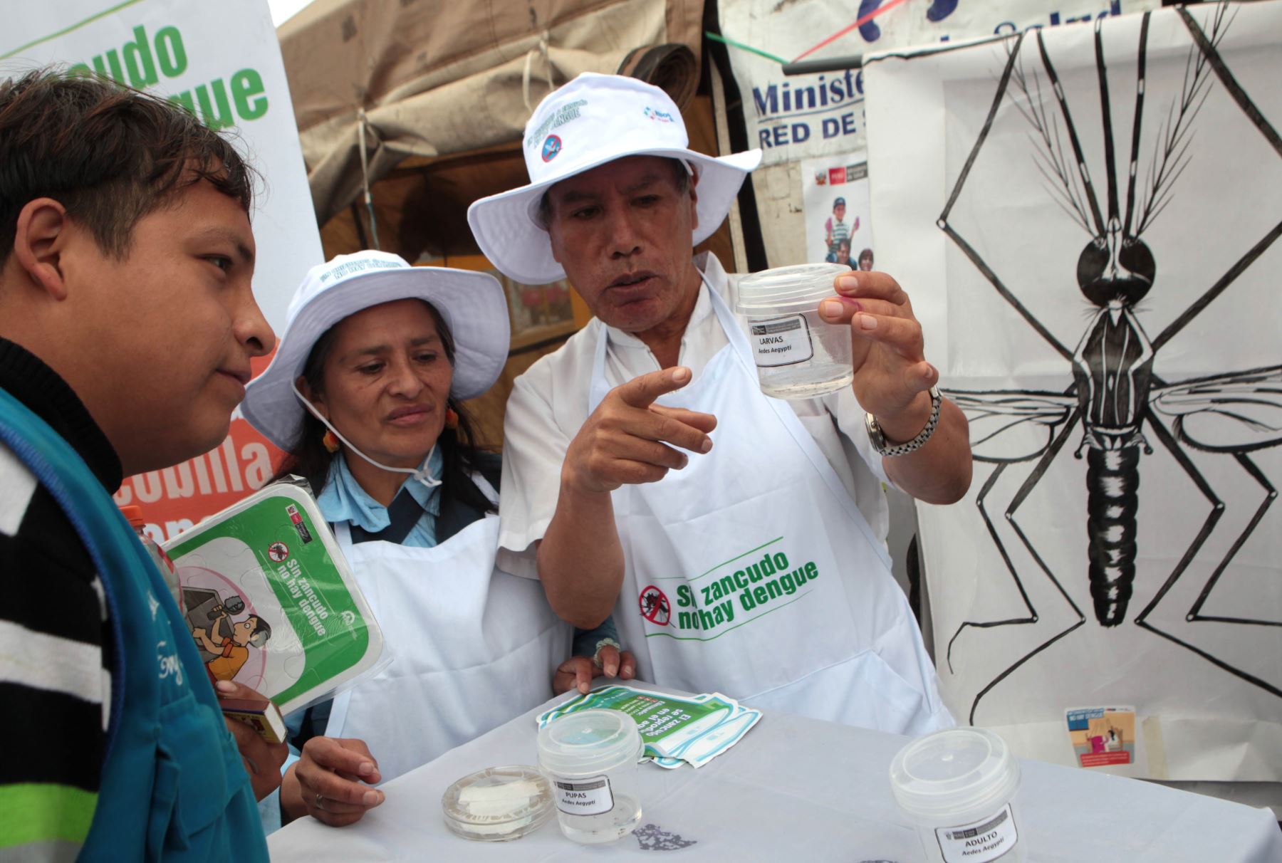 Autoridades municipales y de salud de Cañete buscan el dengue en Cerro Azul. ANDINA/Melina Mejía