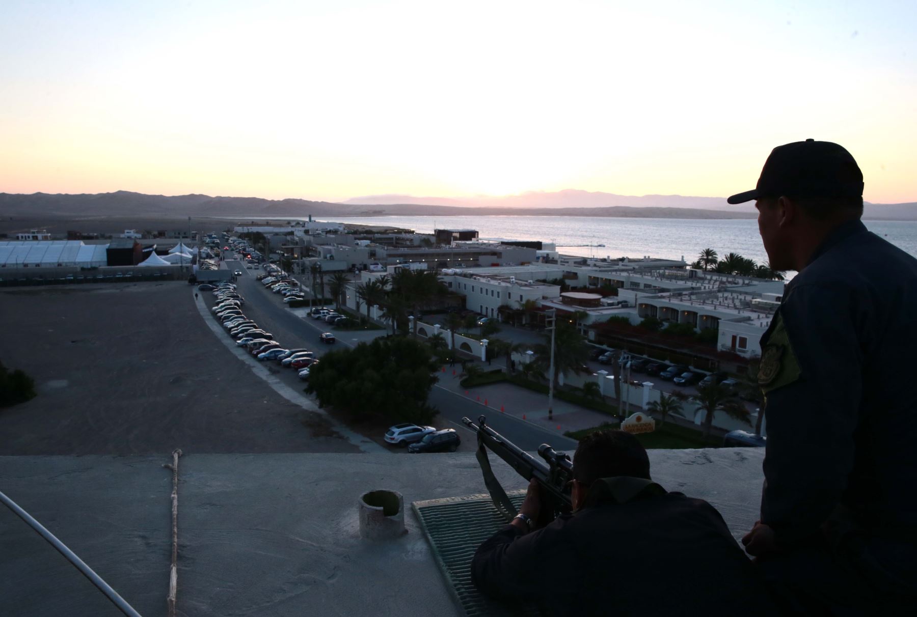 PARACAS, PERÚ-NOVIEMBRE 12.Medidas de seguridad en CADE Ejecutivos 2,014.Foto: ANDINA/Carlos Lezama