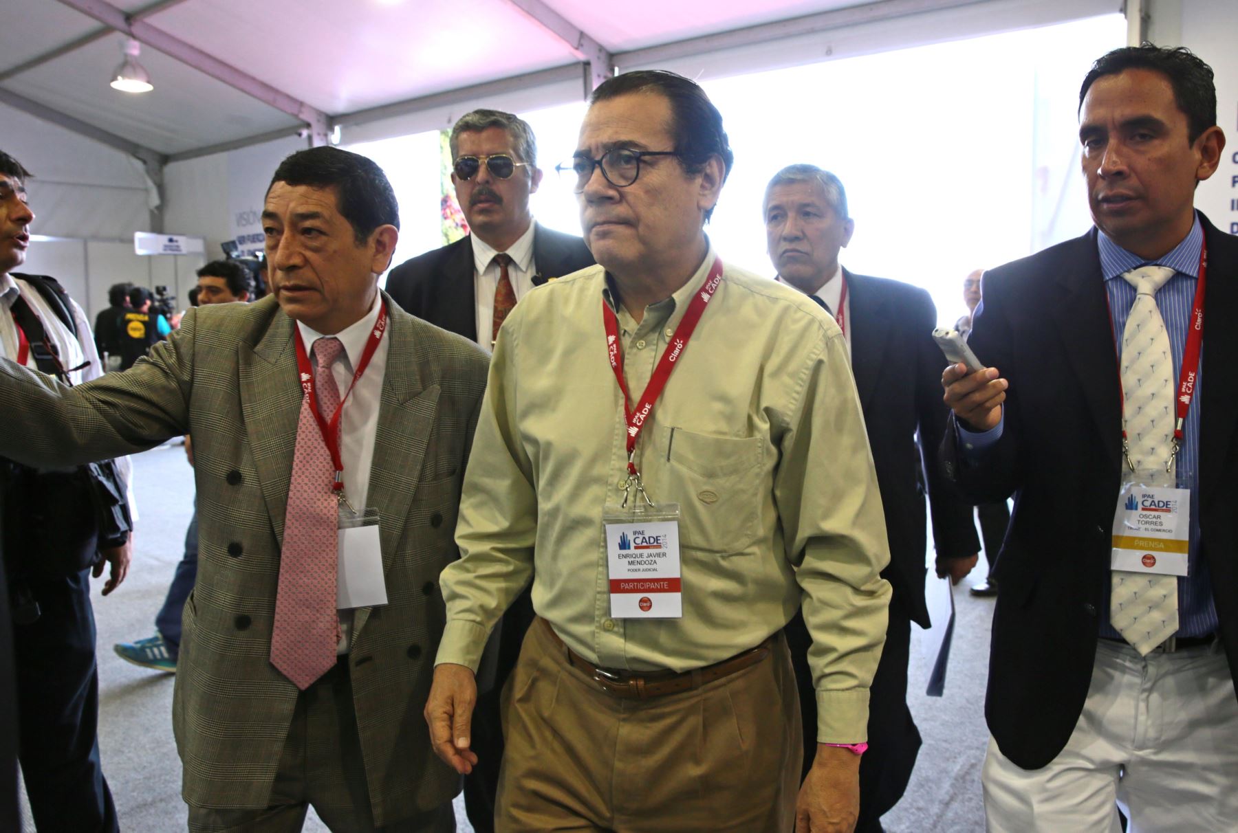 PARACAS, PERÚ-NOVIEMBRE 13.Enrique Mendoza, Presidente del poder judicial en CADE Ejecutivos 2,014.Foto: ANDINA/Carlos Lezama