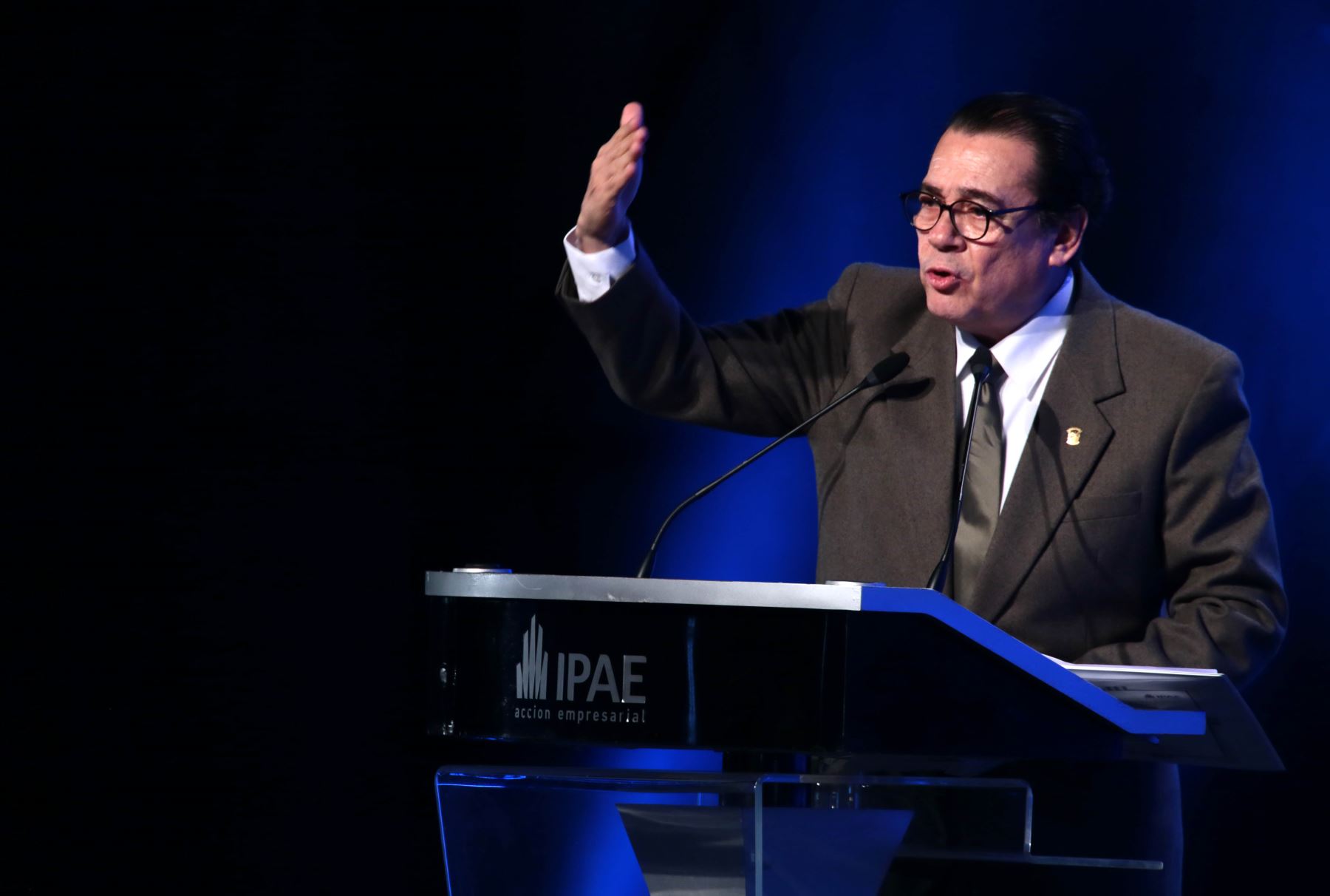 PARACAS, PERÚ-NOVIEMBRE 13.Enrique Mendoza, Presidente del poder judicial en CADE Ejecutivos 2,014.Foto: ANDINA/Carlos Lezama