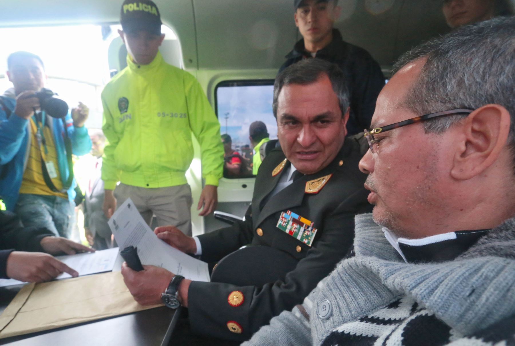 BOGOTÁ,COLOMBIA - NOVIEMBRE 14. Traslado de Rodolfo Orellana.Foto ANDINA: Oscar Farje Gomero.