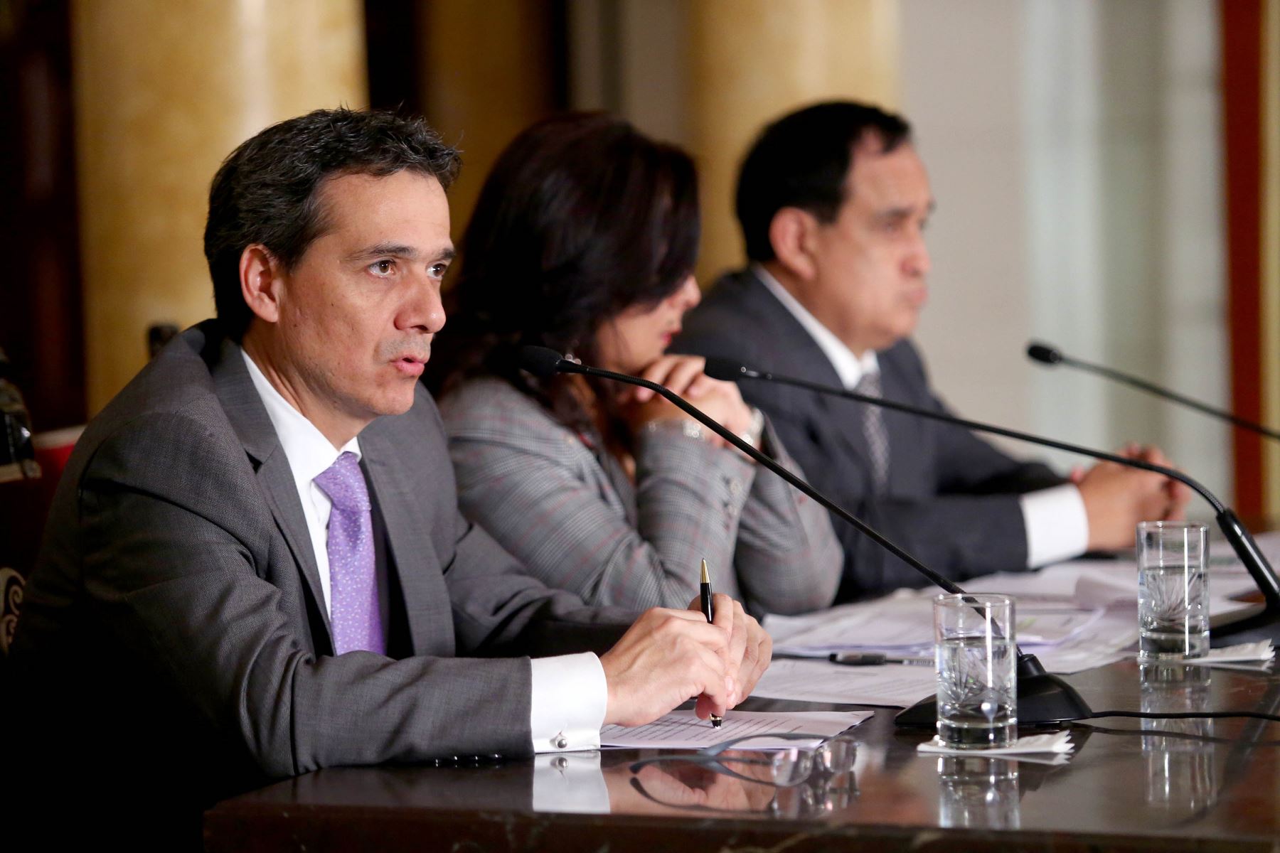 Conferencia de prensa al finalizar la sesión N° 247 del Consejo de Ministros en Palacio de Gobierno.Foto: ANDINA/Prensa Presidencia