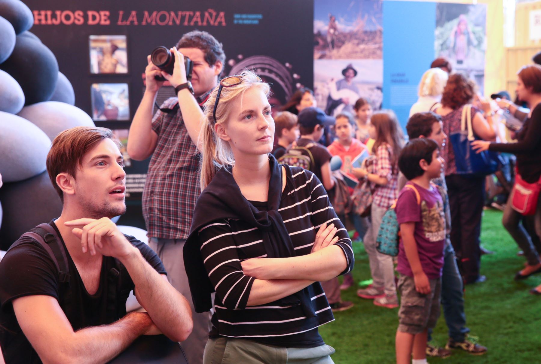 LIMA PERU, DICIEMBRE 4. "Voces por el Clima” es un espacio de la COP20, ofrece áreas de exposición e intercambio para comunicar y sensibilizar al público sobre la importancia del cambio climático.Foto: ANDINA/Carlos Lezama