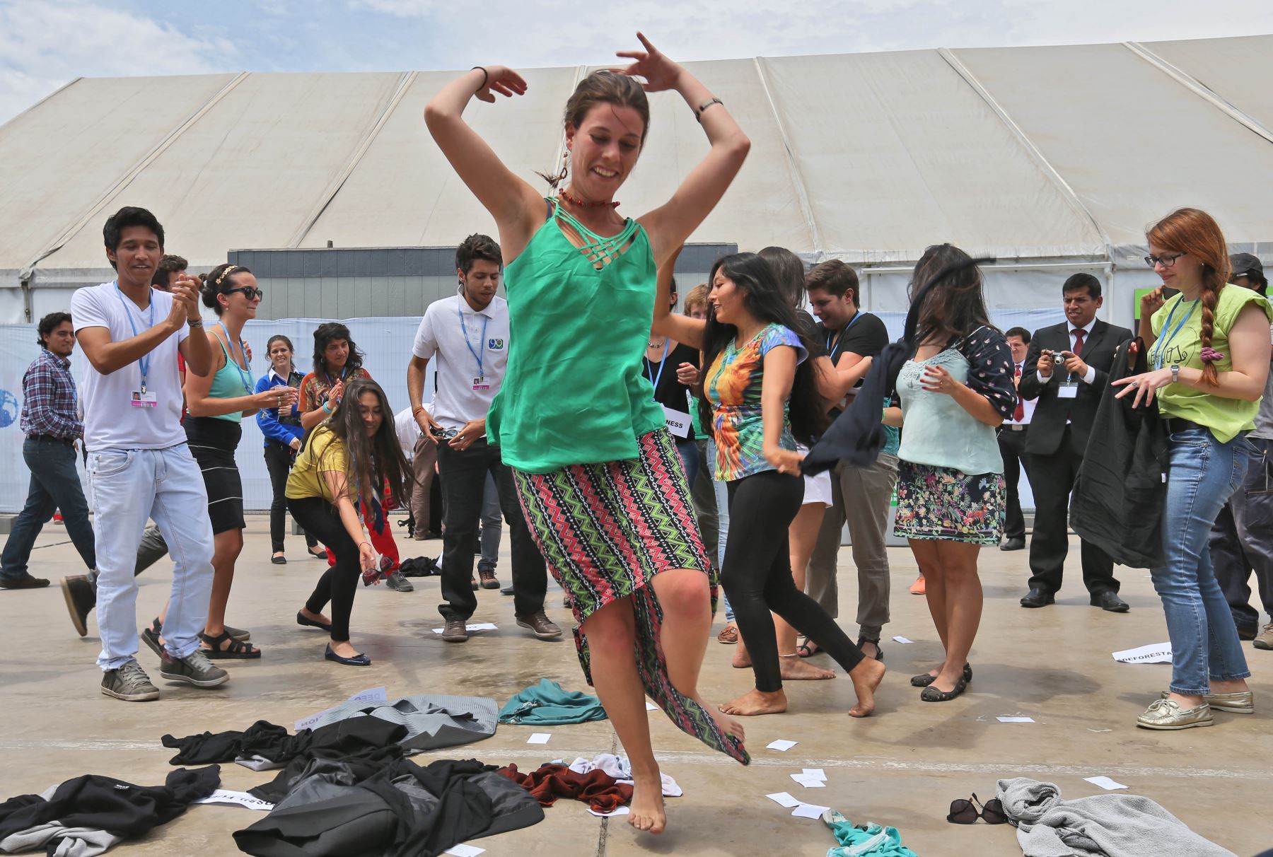 LIMA,PERÚ-DICIEMBRE 04.Jovenes reclaman que borrador  de COP20 se incluye metas más ambiciosas que las que han sido propuestas.Foto: ANDINA/archivo.