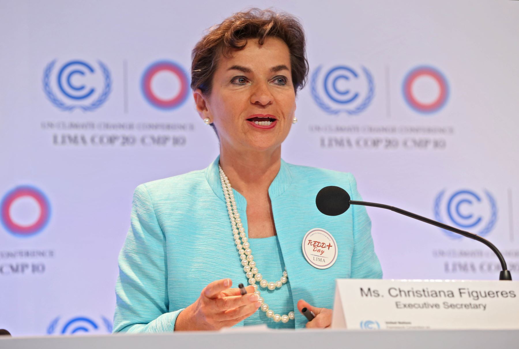 LIMA,PERÚ-DICIEMBRE 08.Conferencia de Prensa de Christiana Figueres Secretaria Ejecutiva de la Convención Marco de las Naciones Unidas sobre el Cambio Climático. Foto:ANDINA/archivo.