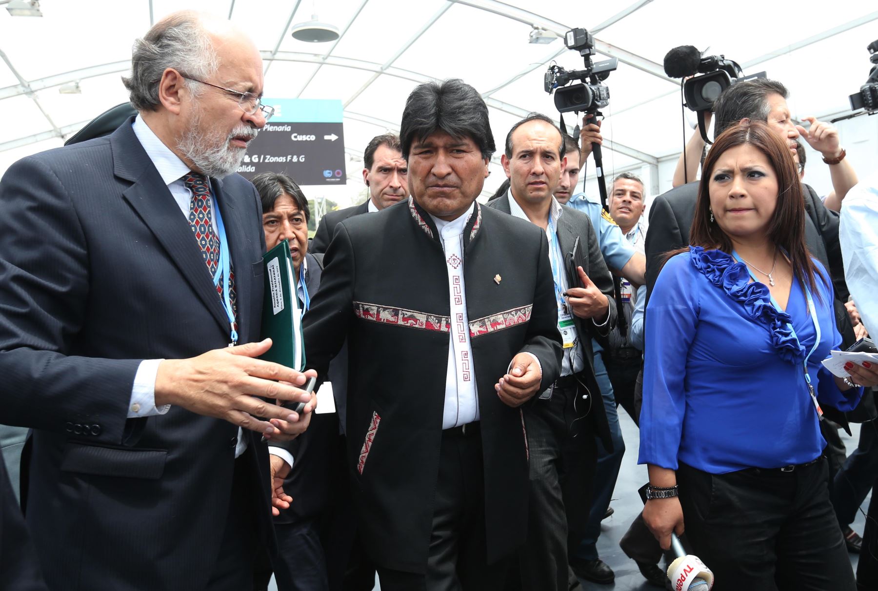 LIMA,PERÚ-DICIEMBRE 09.El Presidente de Bolivia, Evo Morales, en reunión de la COP20 en la sede del Pentagonito.Foto: ANDINA/archivo.