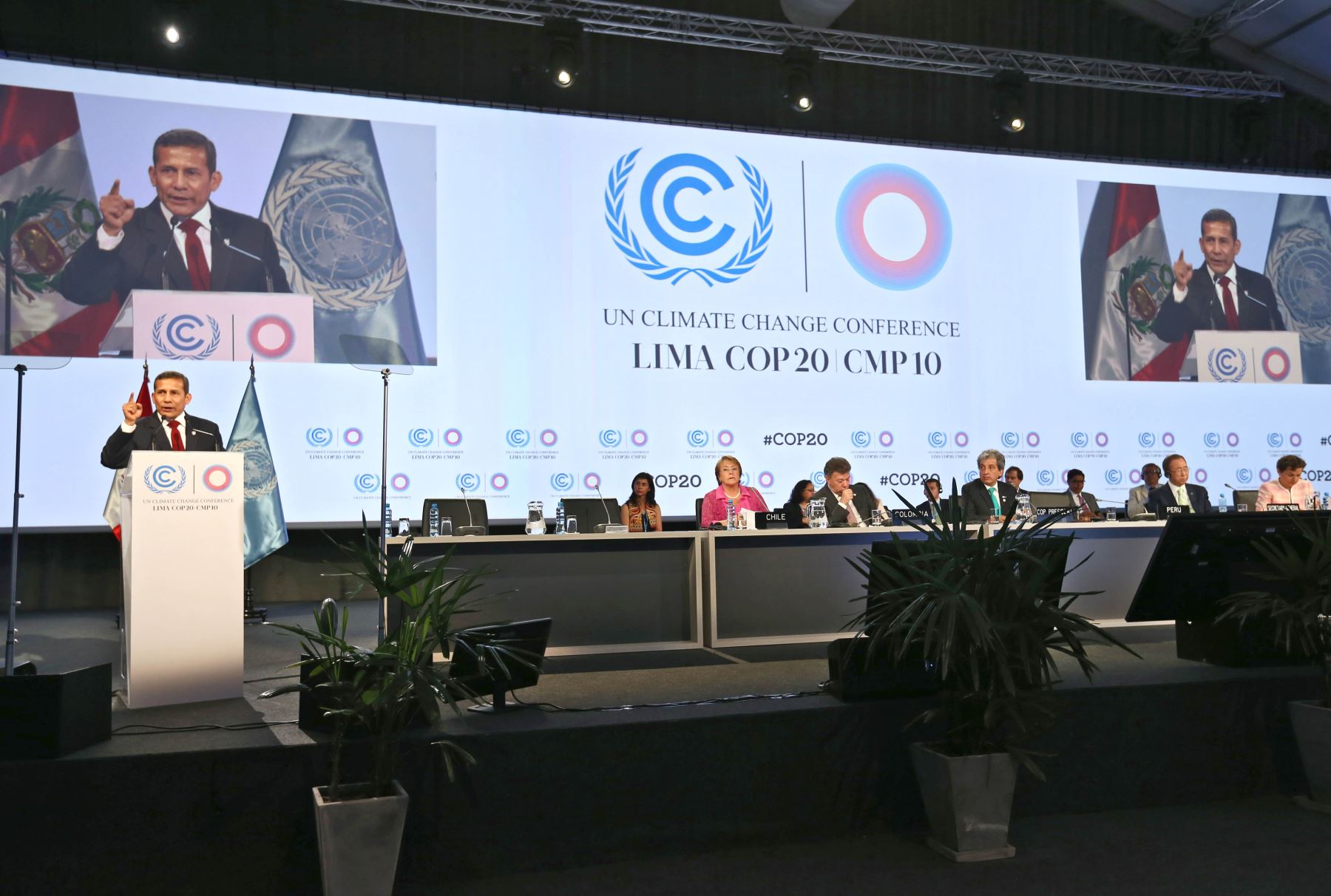 LIMA PERÚ, DICIEMBRE 10. Presidente Ollanta Humala participa en sesión plenaria en la COP20. Foto: ANDINA/archivo.