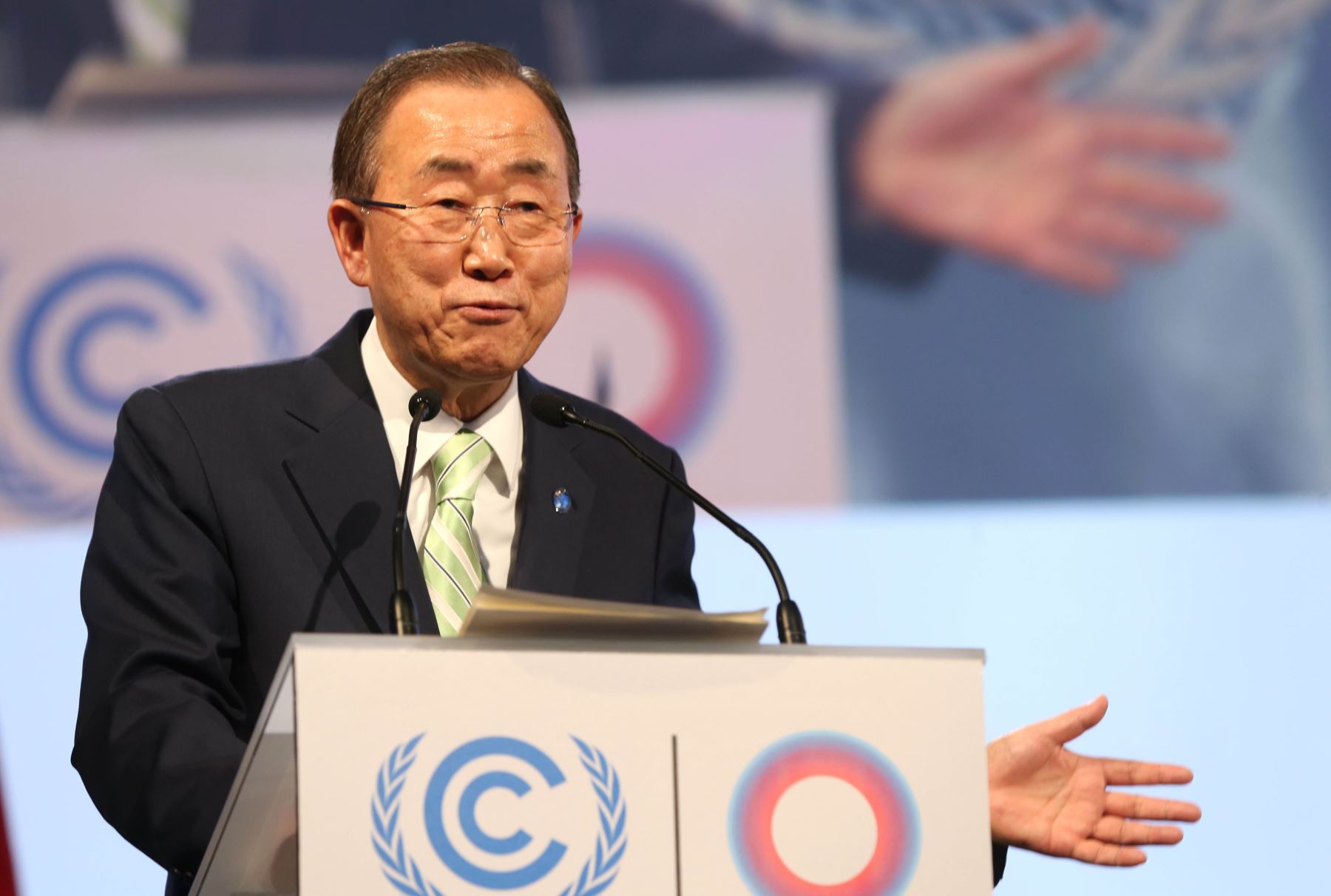 LIMA PERÚ, DICIEMBRE 10. Ban-ki Moon Secretario General de las Naciones Unidas participaen sesión plenaria en la COP20. Foto: ANDINA/archivo