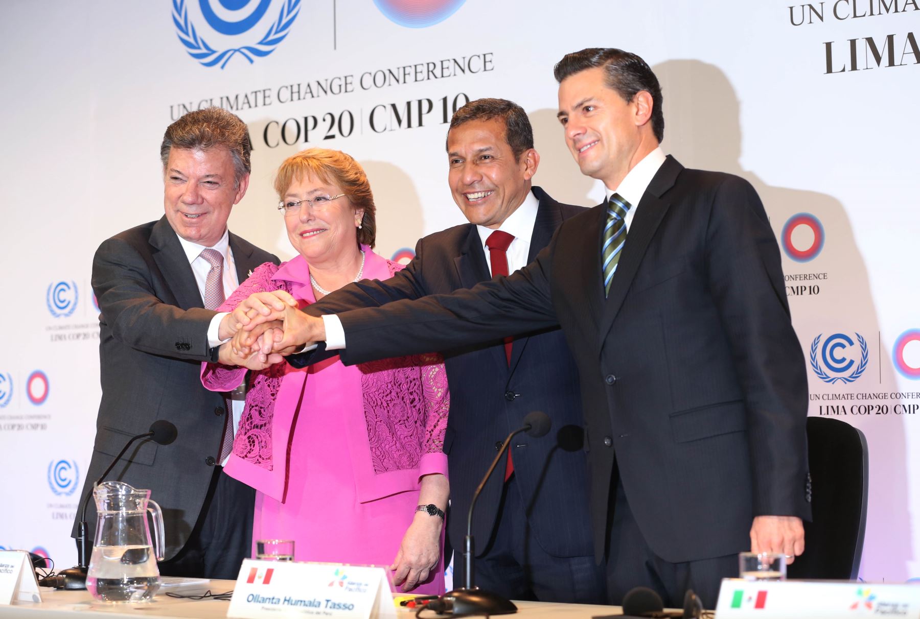 LIMA PERÚ, DICIEMBRE 10.Presentación de la Declaración de los Presidentes de la Alianza del Pacífico en materia del Cambio Climático.Foto: ANDINA/archivo.
