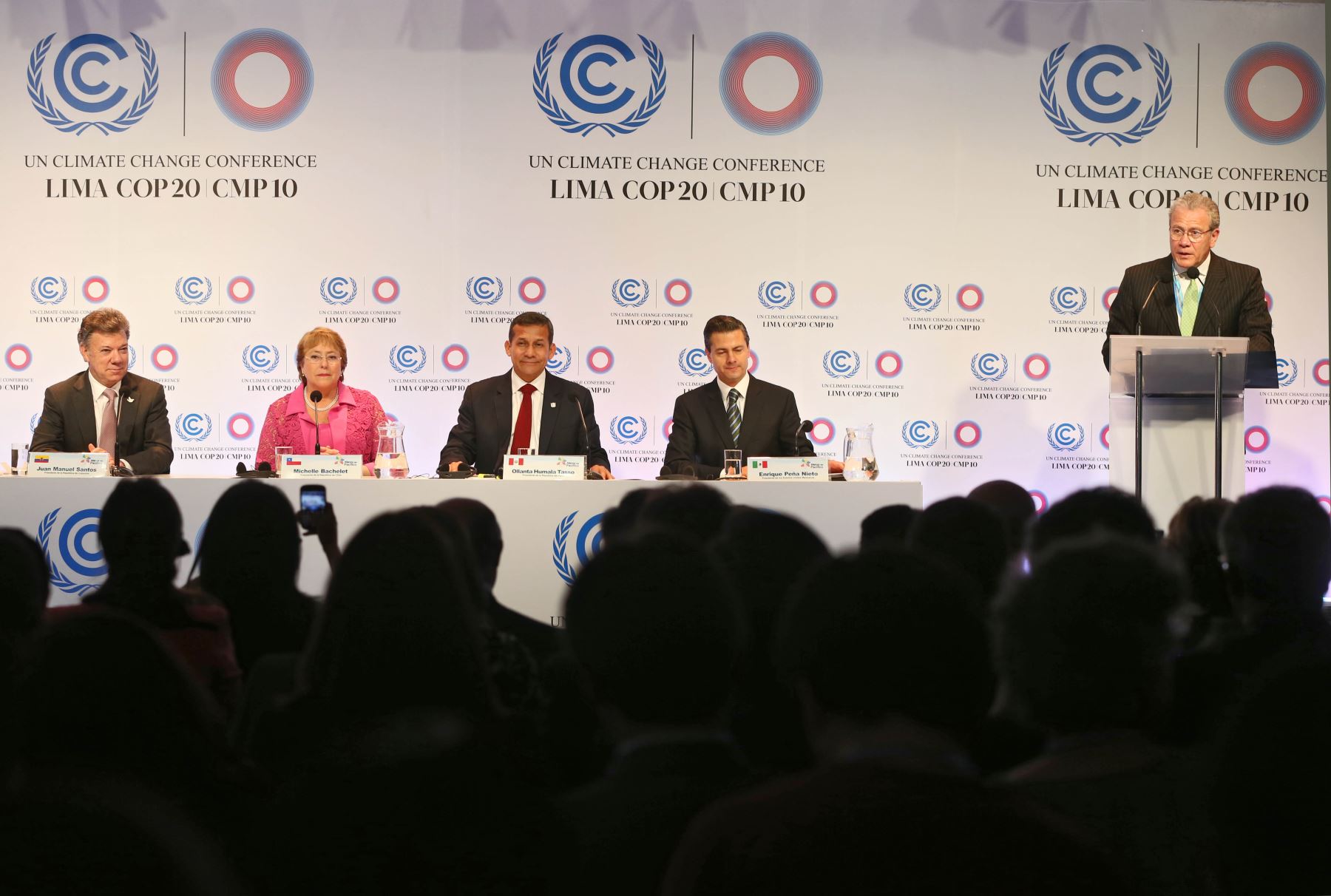 LIMA PERÚ, DICIEMBRE 10.Presentación de la Declaración de los Presidentes de la Alianza del Pacífico en materia del Cambio Climático.Foto: ANDINA/archivo.