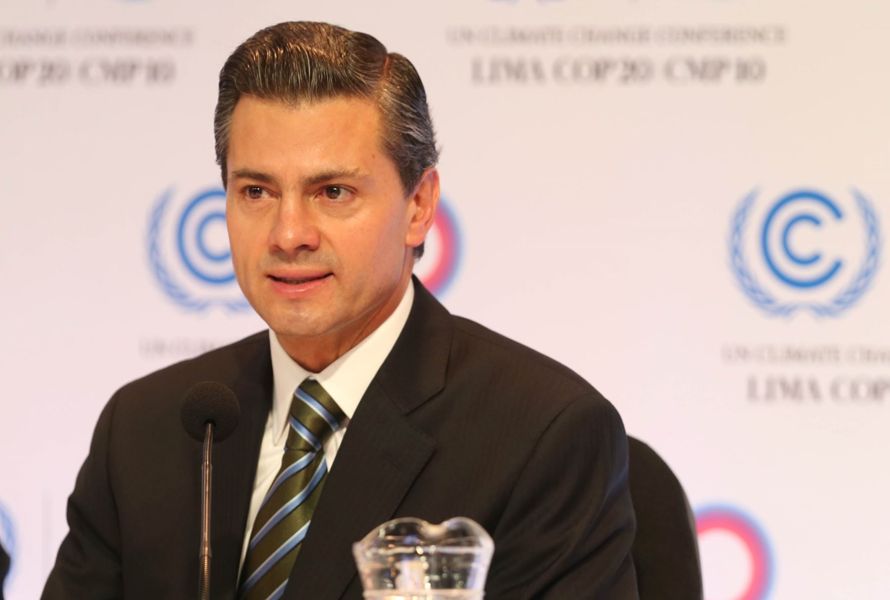 LIMA PERÚ, DICIEMBRE 10.El Presidente de México, Enrique Peña Nieto particia en presentación de la Declaración de los Presidentes de la Alianza del Pacífico en materia del Cambio Climático.Foto: ANDINA/archivo.