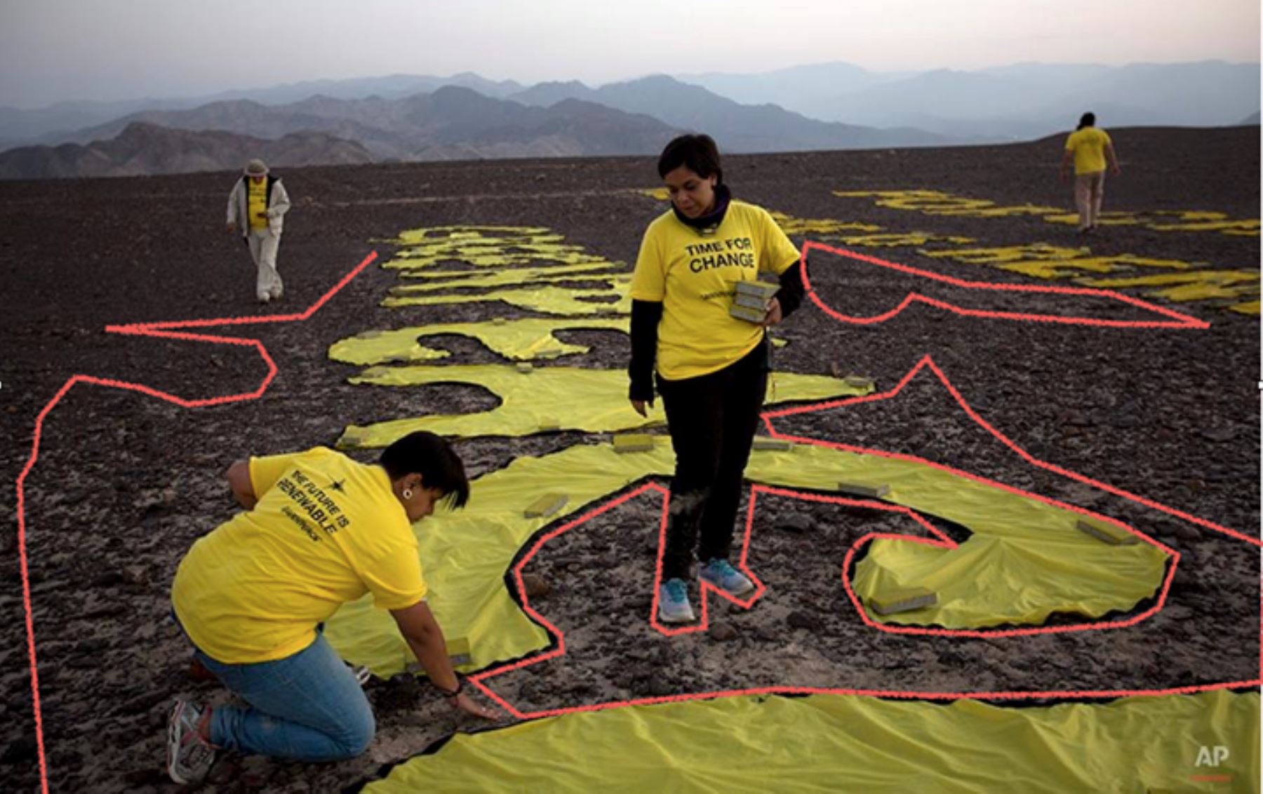 Fiscalía constató daños causados por activistas de Greenpeace en zona intangible de Líneas de Nasca.
