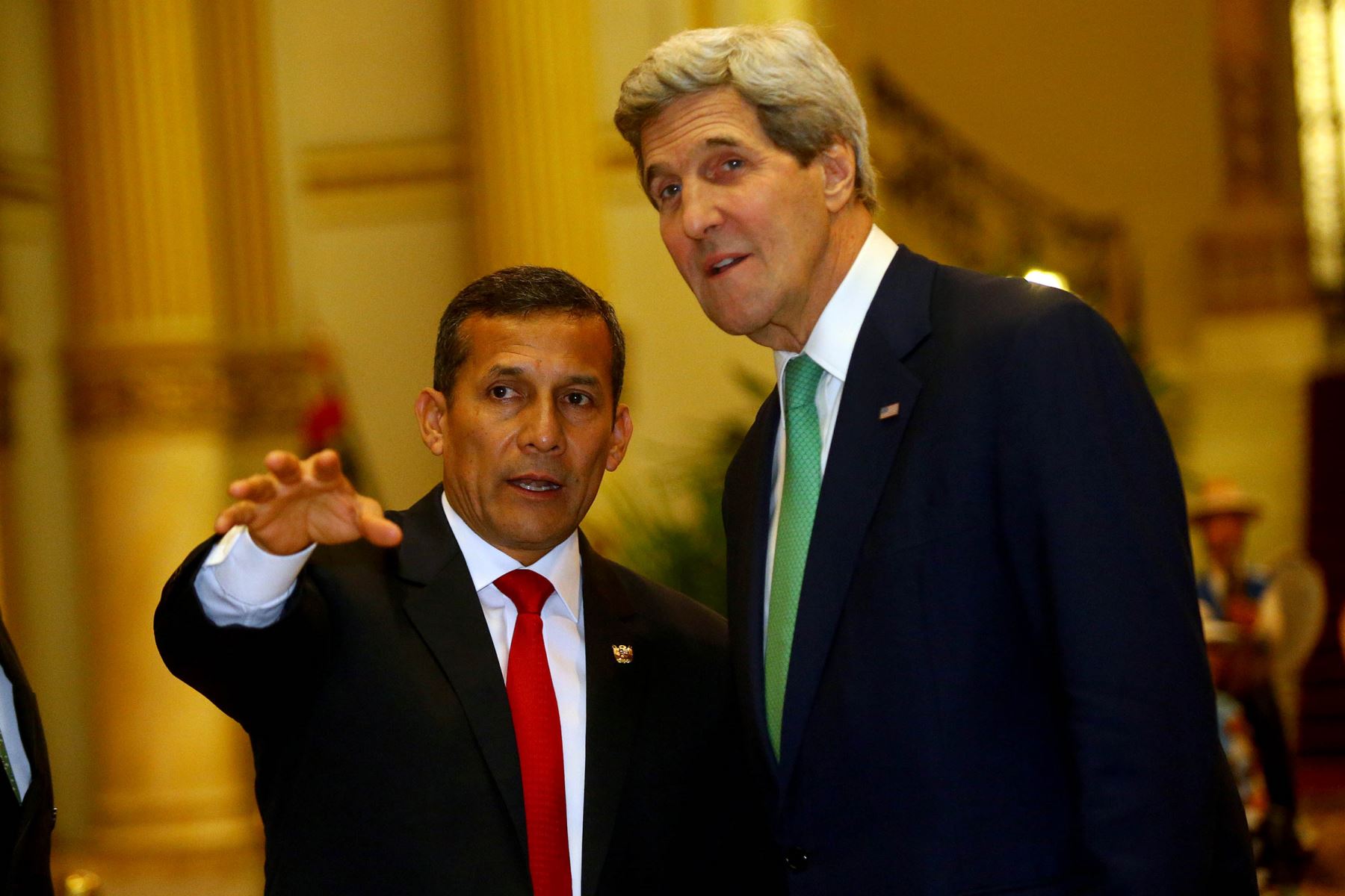 Audiencia y declaración conjunta del presidente Ollanta Humala y el Secretario de Estado de los Estados Unidos, John Kerry, en Palacio de Gobierno.Foto: ANDINA/Prensa Presidencia