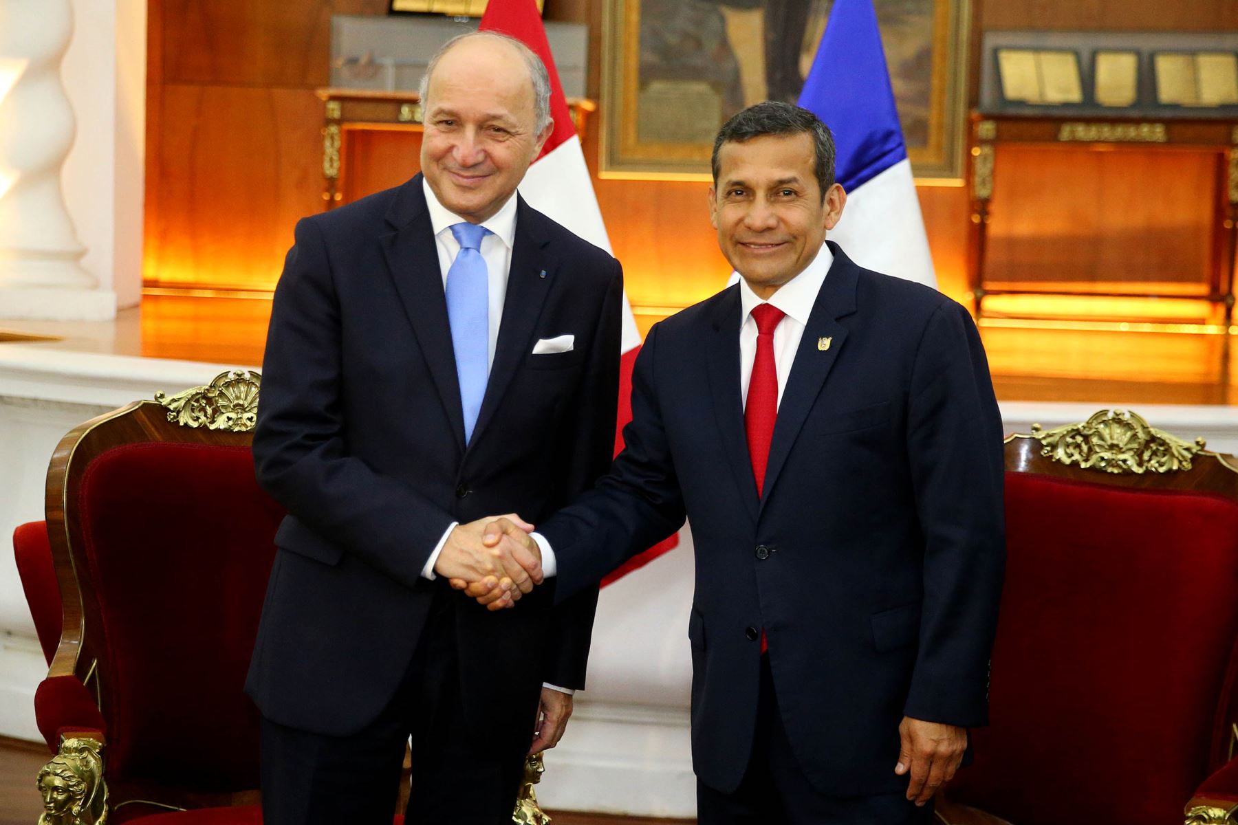 Presidente Ollanta Humala sostuvo reunión con el canciller de Francia, Laurent Fabius.
