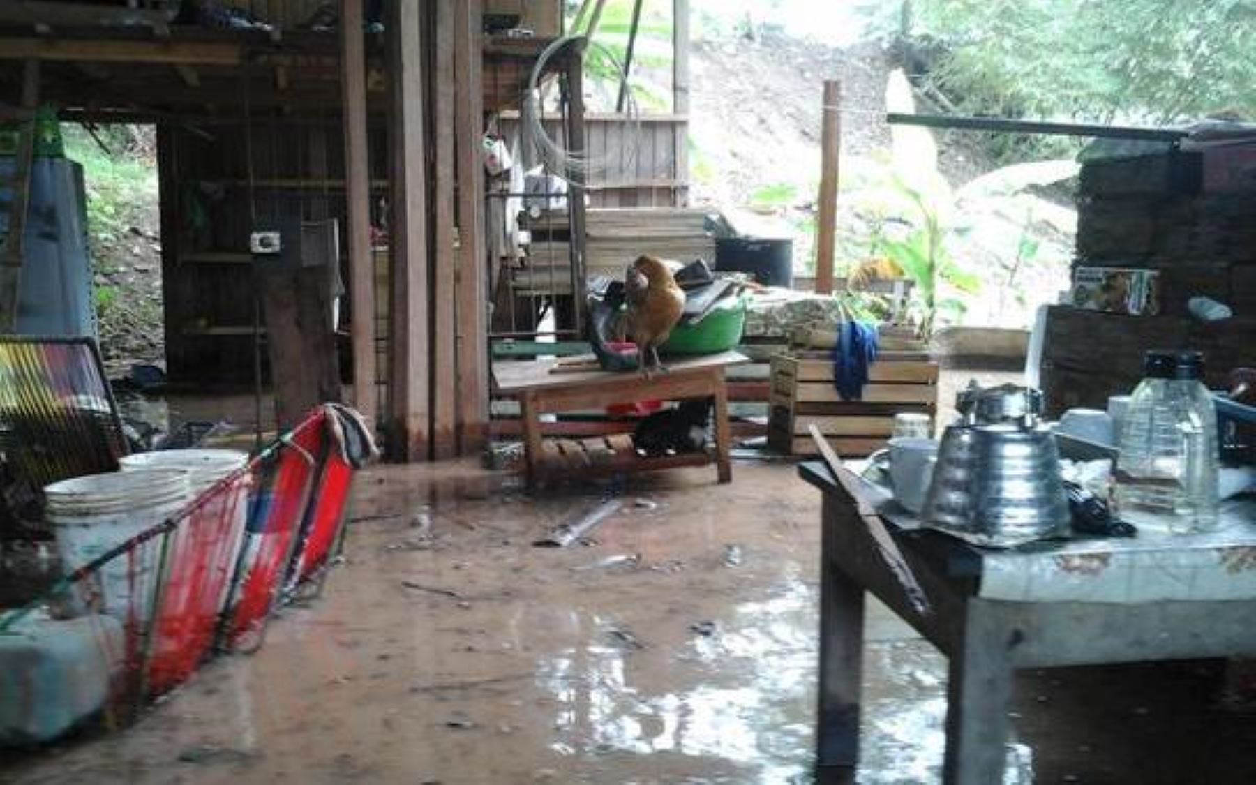 Decenas de viviendas fueron afectadas por el desborde del río Shanusi en la localidad de Suni, en Yurimaguas, Loreto. ANDINA/Archivo