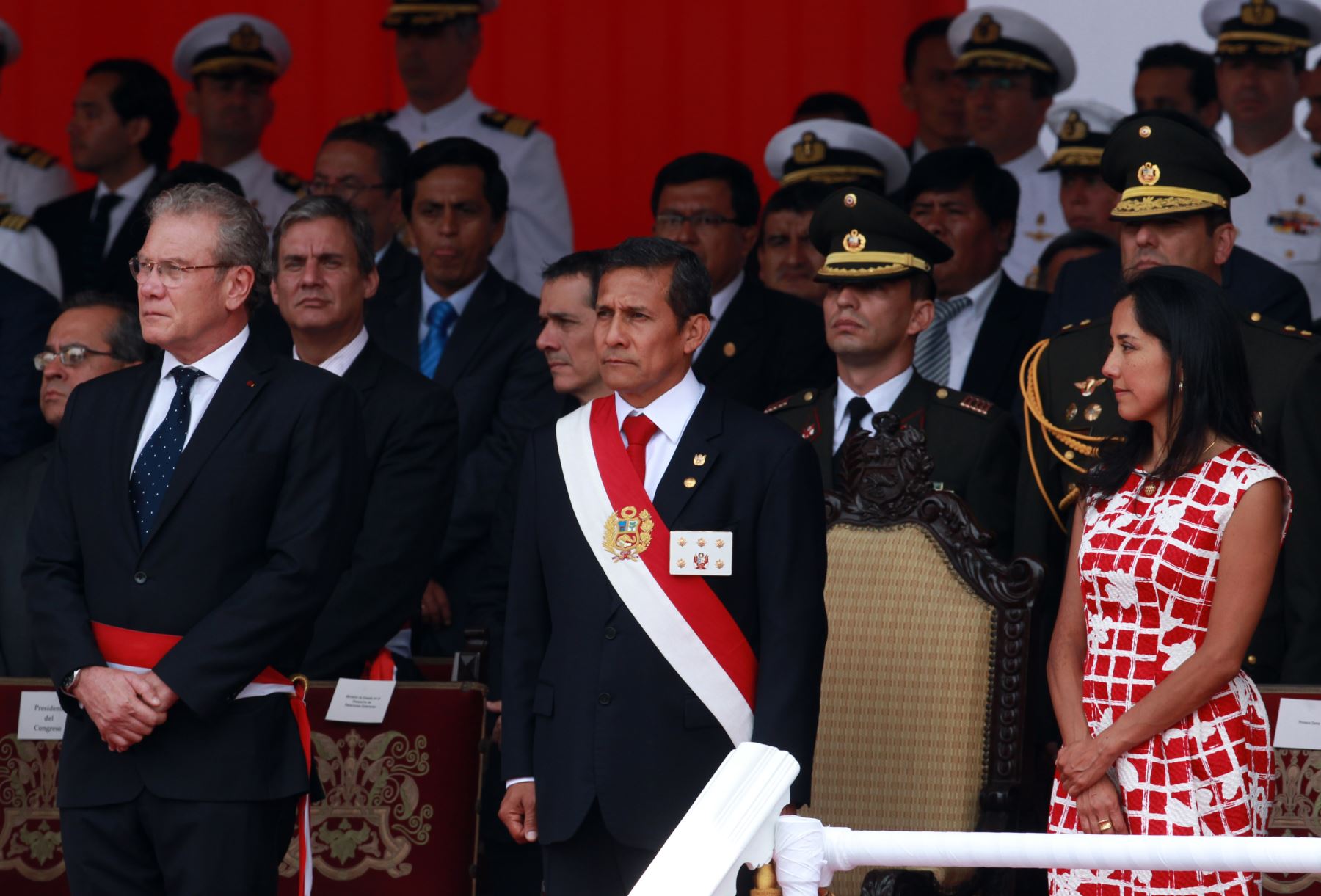 LIMA PERÚ, ENERO 27. Presidente Ollanta Humala encabeza la celebración por el primer aniversario del fallo de la Corte Internacional de la Haya. Foto: ANDINA/Melina Mejia