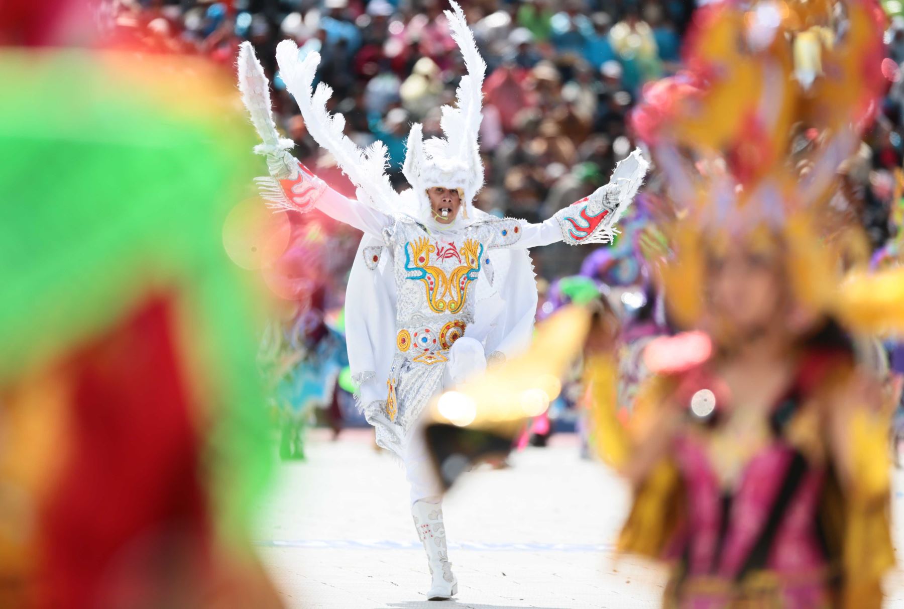 PUNO-PERÚ, FEBRERO 08. Concurso de danzas mestizas en Homenaje a la Virgen de la CandelariaFoto: ANDINA/Carlos Lezama