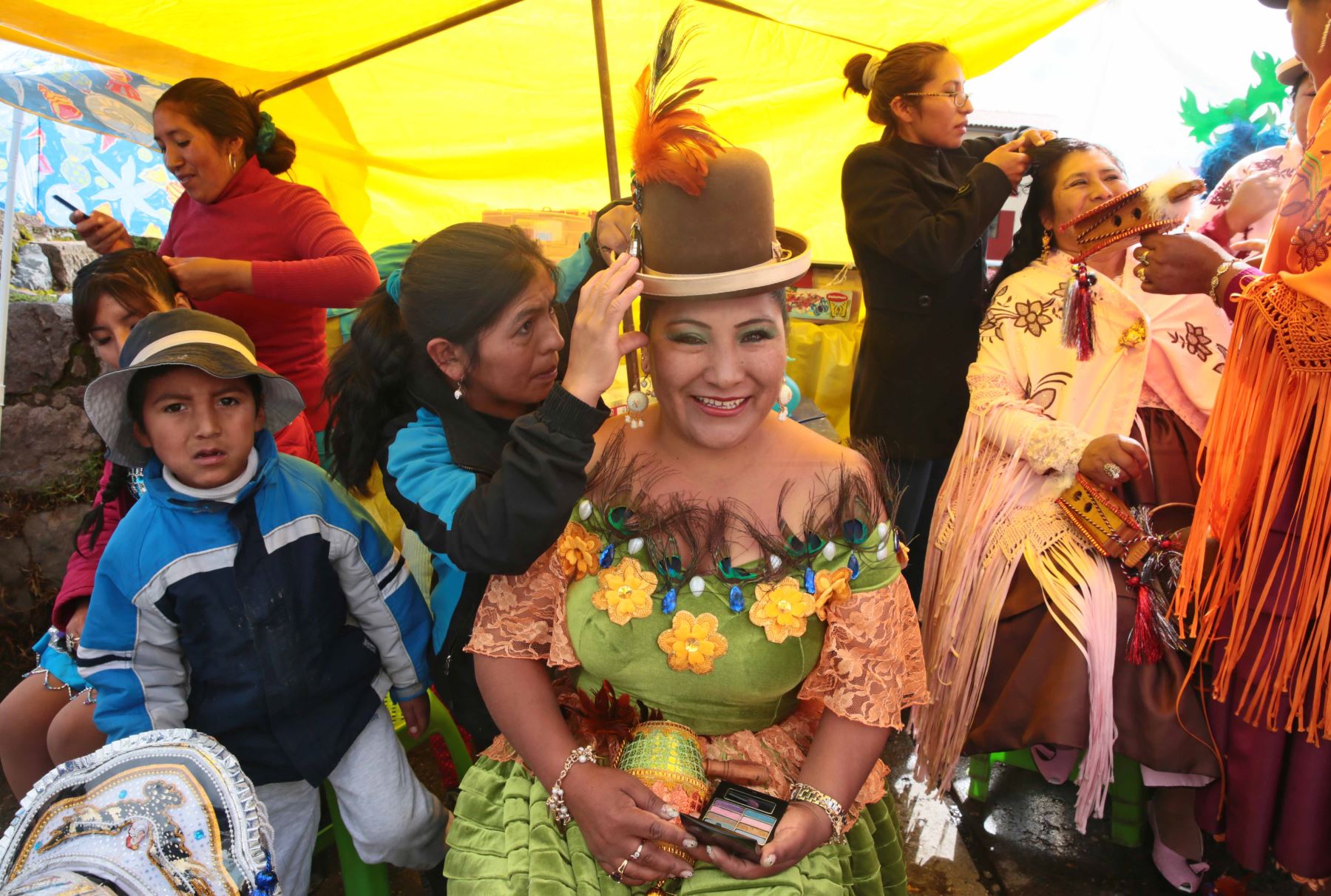 PUNO-PERÚ, FEBRERO 09. Pasacalle en homenaje a la Virgen de la Candelaria.Foto: ANDINA/Carlos Lezama