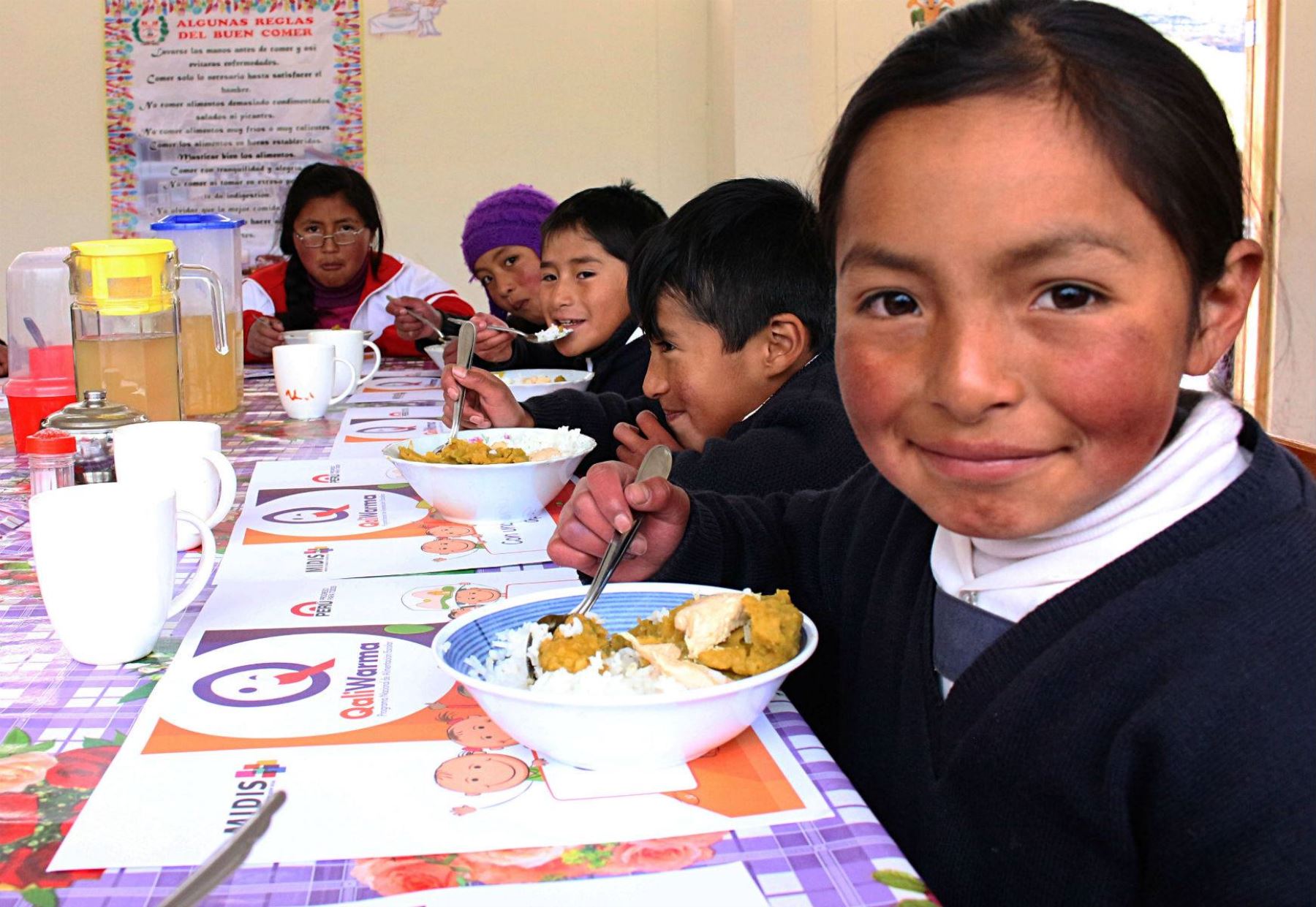 Qali Warma brinda alimentación a niños en extrema pobreza. Foto: Difusión