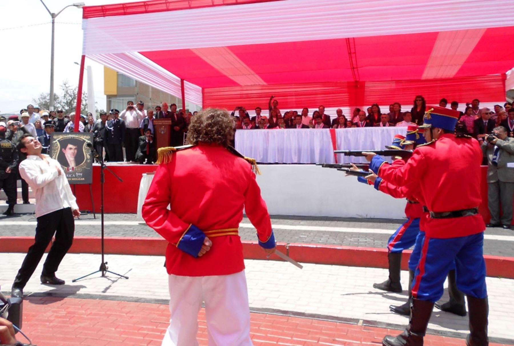 Recordaron bicentenario de la muerte de Mariano Melgar en Arequipa. El poeta fue fusilado. Foto: ANDINA/Rocío Méndez.