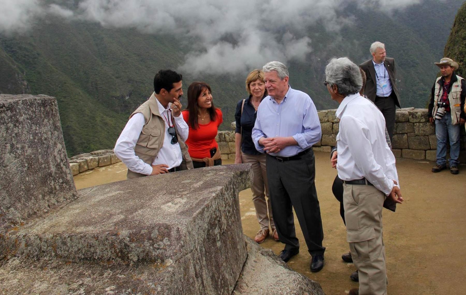 Presidente de la República Federal de Alemania, Joachim Gauck, visitó la ciudadela Inca de Machu Picchu. ANDINA