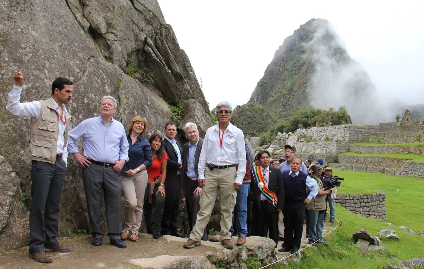Presidente de la República Federal de Alemania, Joachim Gauck, visitó la ciudadela Inca de Machu Picchu. ANDINA