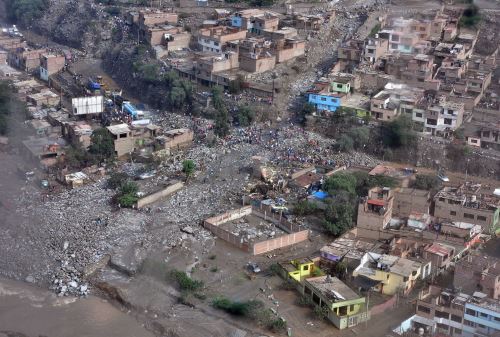 Huaicos en Chosica.Foto:Ministerio del Interior