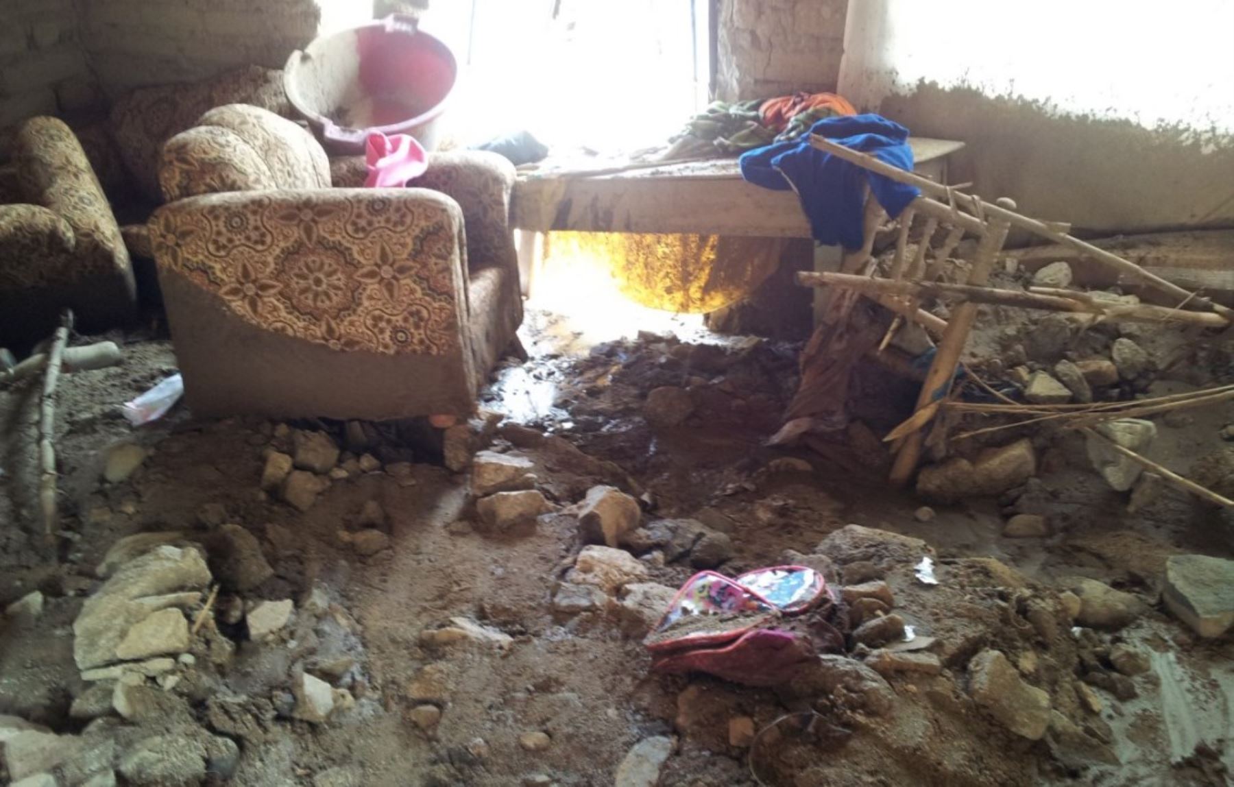 El huaico también causó daños en viviendas en el poblado de Hornillos, provincia de Bolognesi, Áncash.