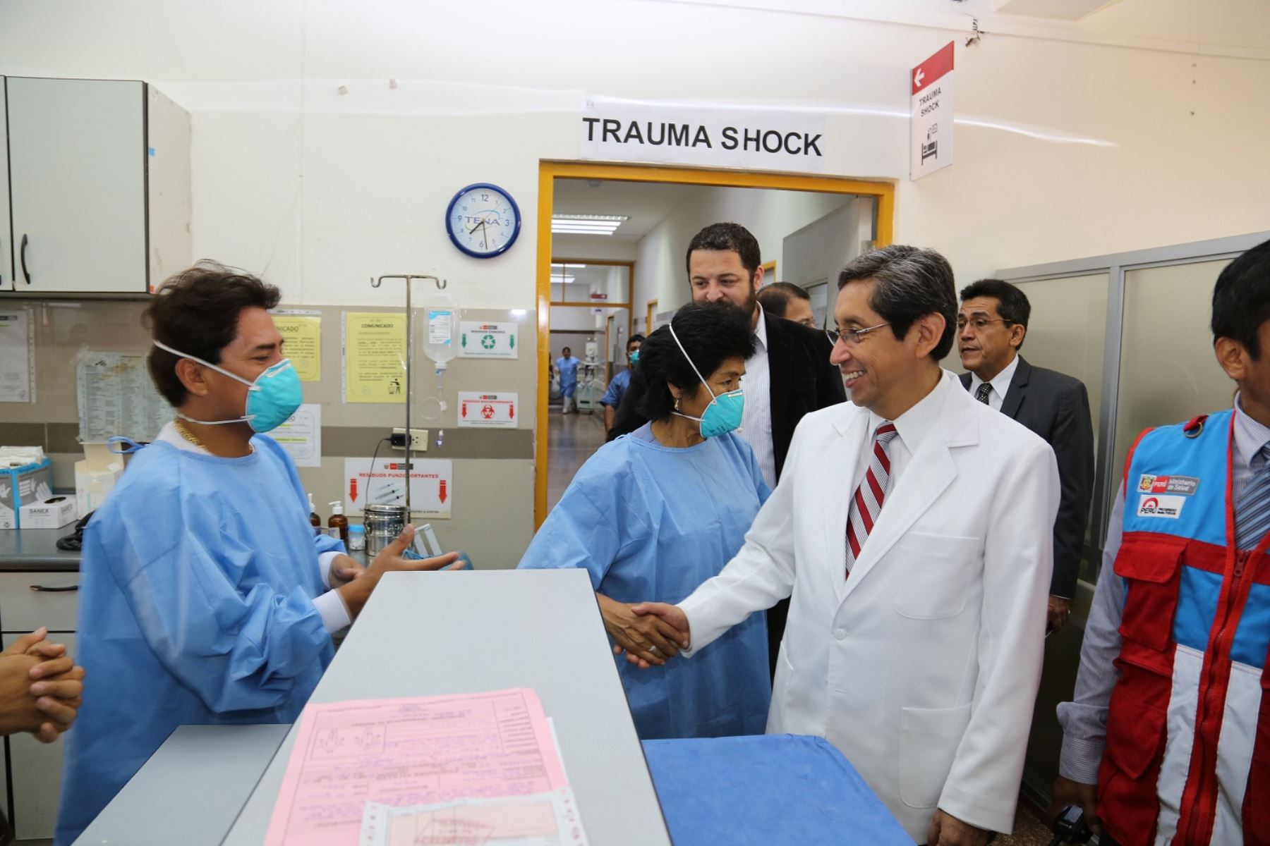 En el Hospital Dos de Mayo, ministro de Salud, Aníbal Velásquez, encabezó simulacro de atención por emergencia. Foto: Andina/Difusión