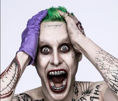 Actor Jared Leto caracterizado como el "Guasón". Foto: Twitter.