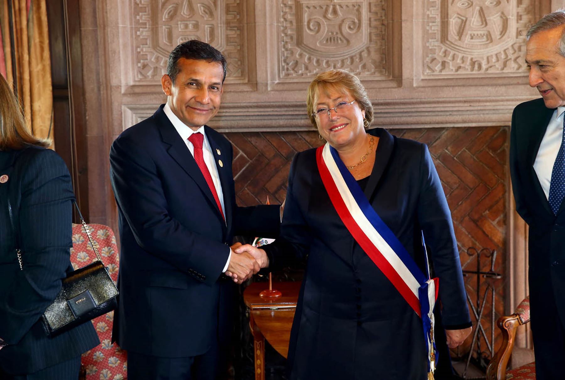 Jefe del Estado, Ollanta Humala Tasso, se reunió con la mandataria Michelle Bachelet en el palacio presidencial de Cerro Castillo, de Viña del Mar. Foto: ANDINA/Prensa Presidencia.