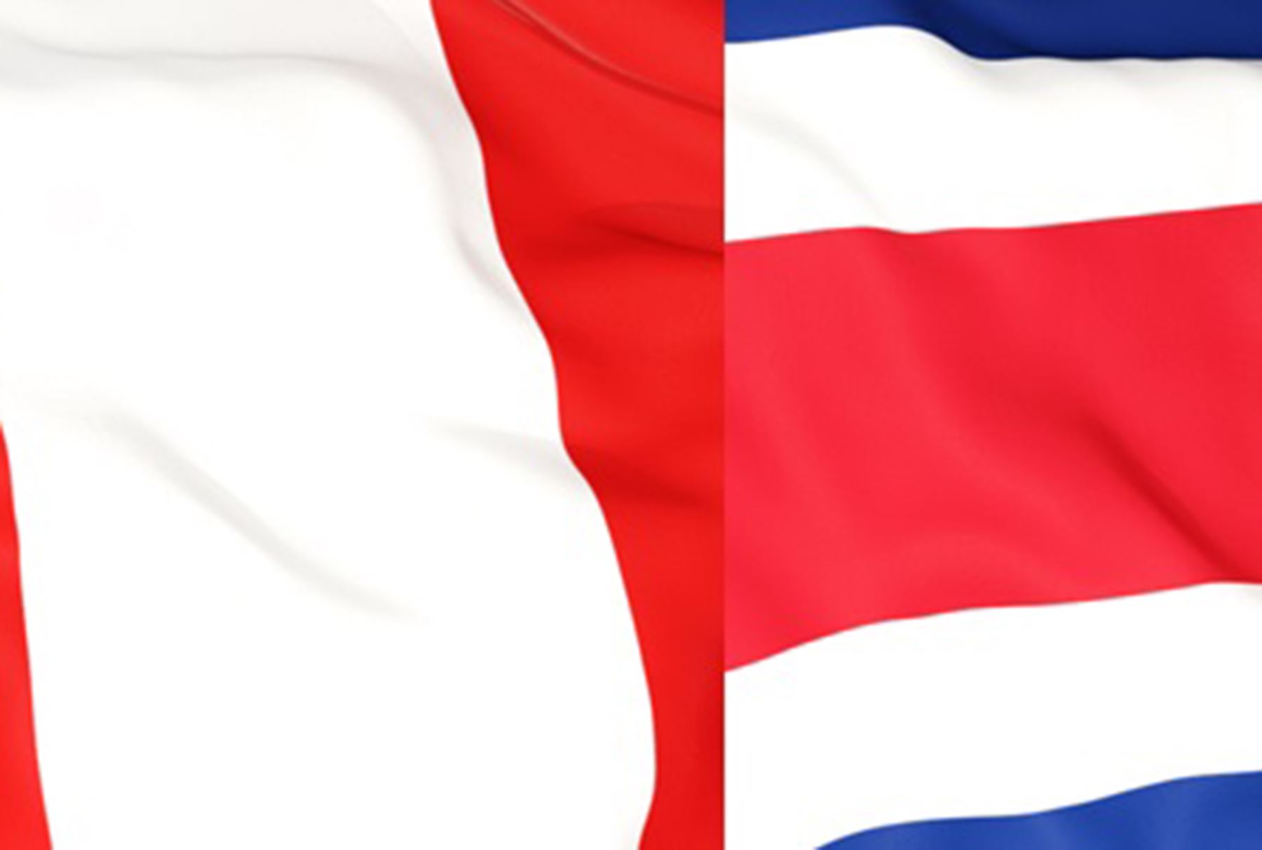 Banderas de Perú y Costa Rica.