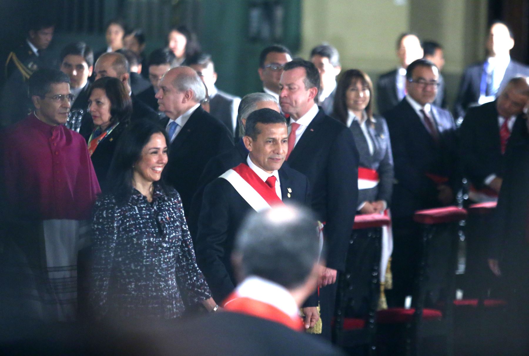LIMA PERÚ, JULIO 28. Con la presencia del Presidente de la República, Ollanta Humala se inicia la misa Tedeum por las Fiestas Patrias. ANDINA/Melina Mejía