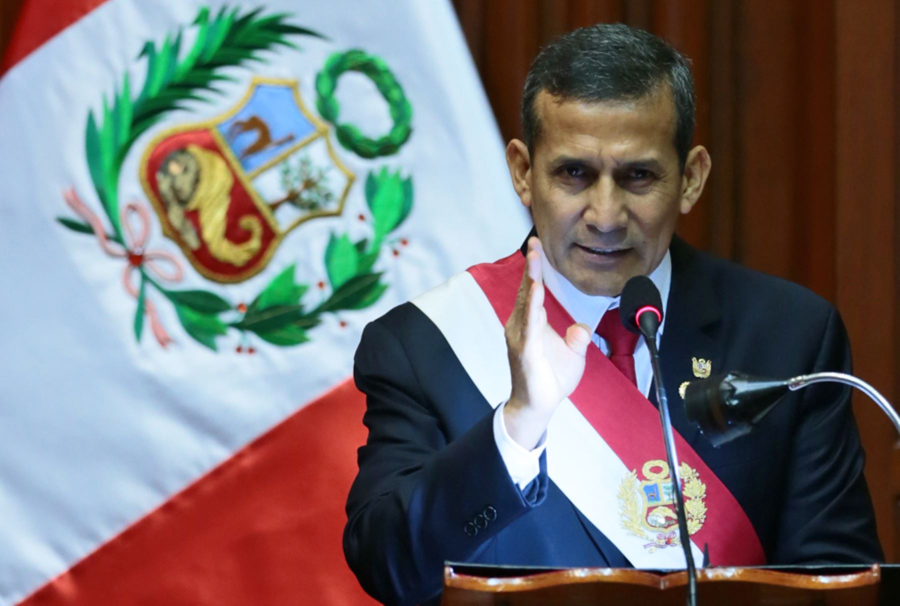 LIMA,PERÚ-JULIO 28.Presidente Ollanta Humala dirige Mensaje a la Nación por Fiestas Patrias.Foto: ANDINA/Carlos Lezama