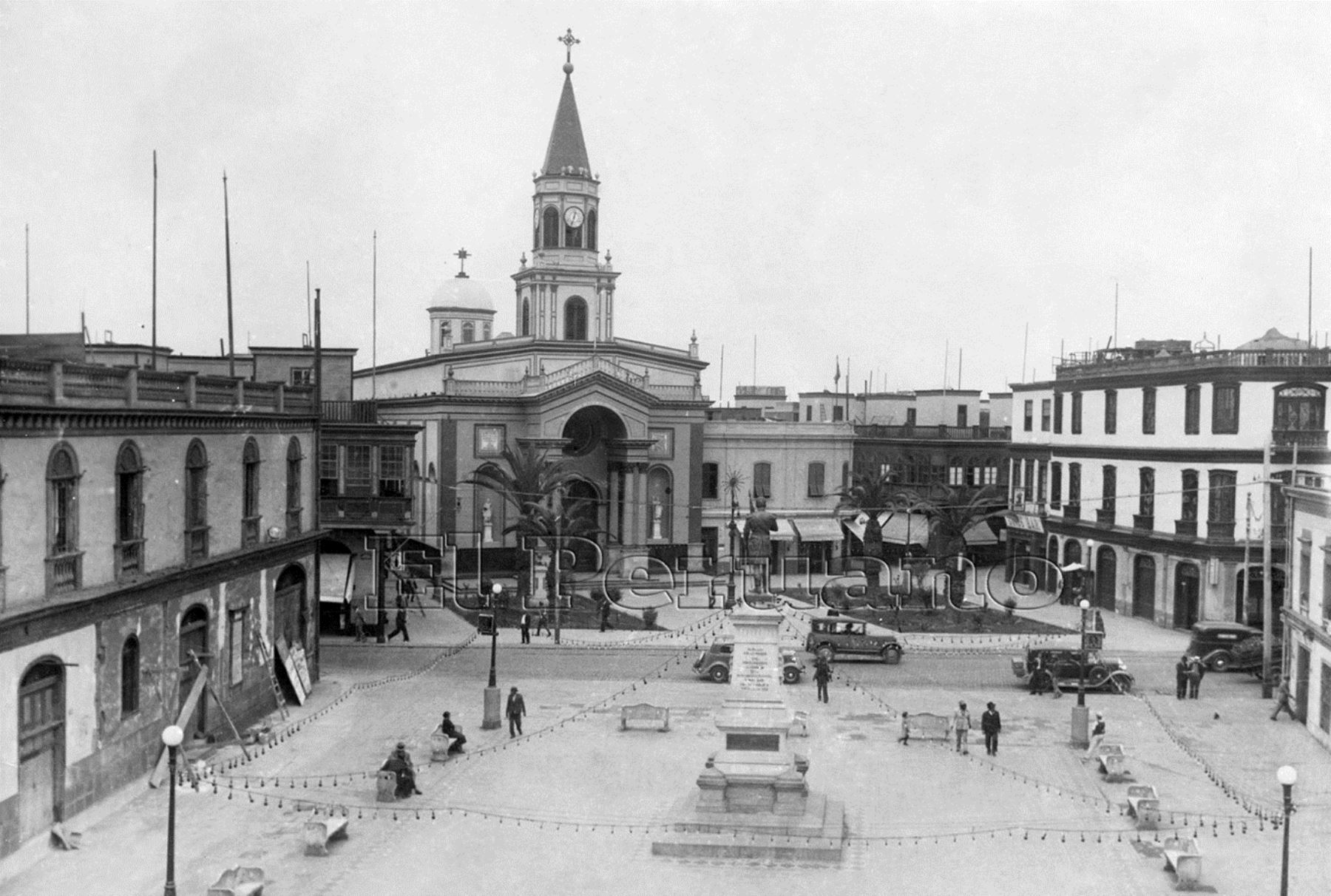 Iglesia matriz en 1925. Foto: Archivo El Peruano.