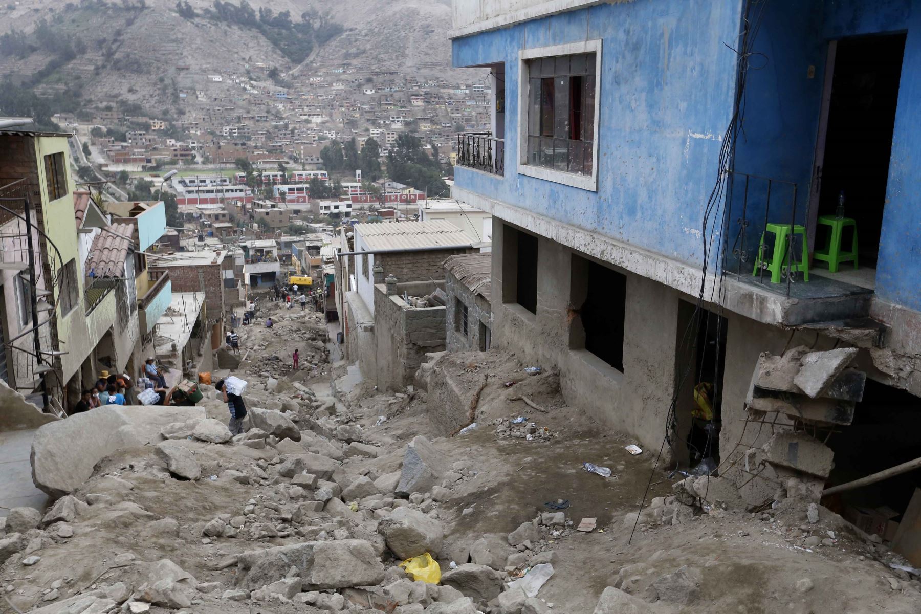 Chosica. Así quedaron viviendas tras caída de huaico. Foto: Difusión