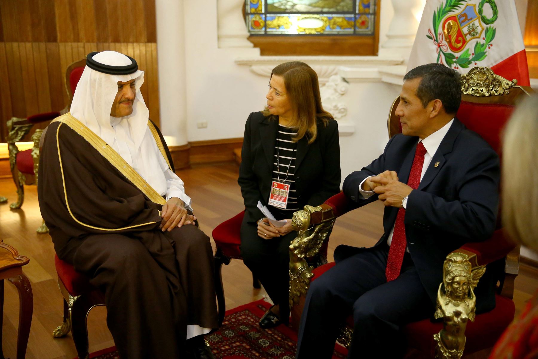 Presidente Ollanta Humala recibió en audiencia al príncipe del Reino de Arabia Saudita Bin Salmán Bin Abudalaziz Al Saud, en Palacio de Gobierno.Foto: ANDINA/Prensa Presidencia
