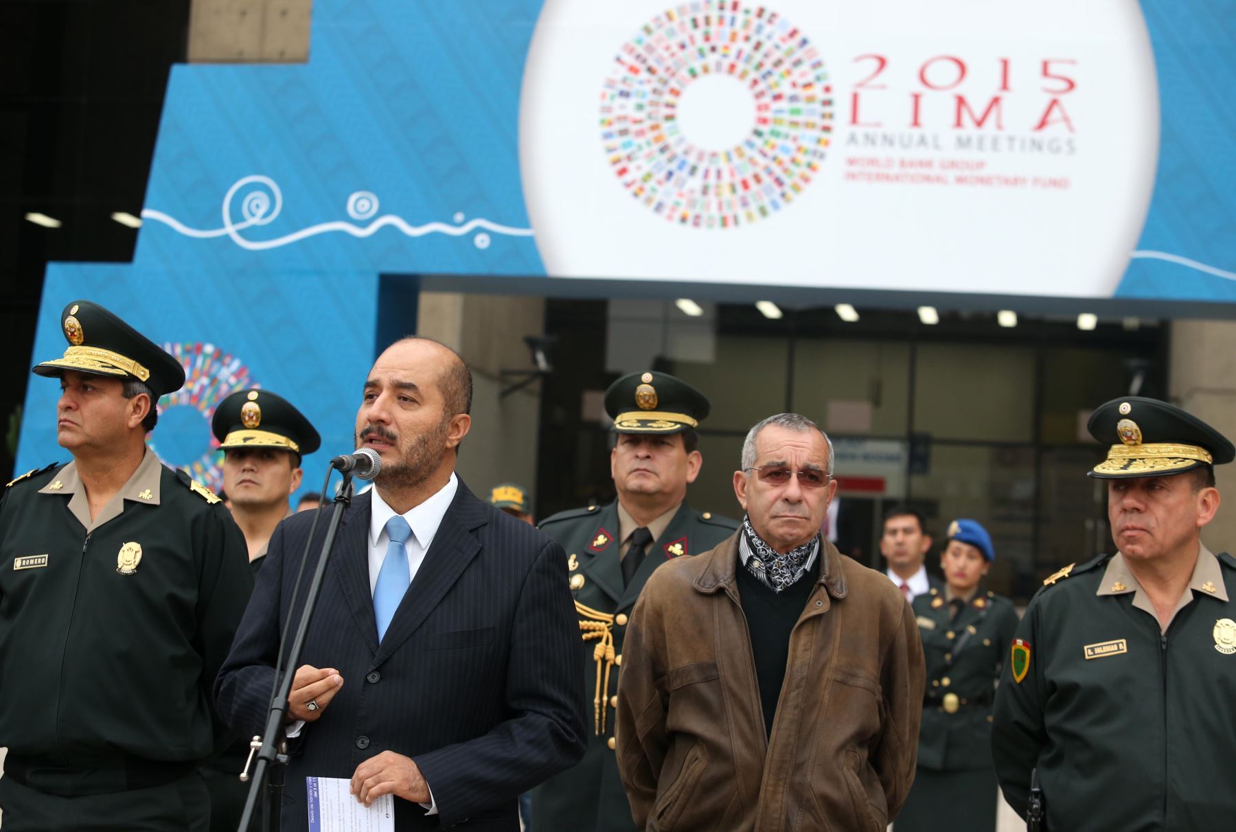 LIMA PERÚ, OCTUBRE 2. Ministro del Interior, Jose Luis Perez Guadalupe, presenta el Plan de Seguridad y Protección para el Evento del Fondo Monetario Internacional. Foto: ANDINA/Melina Mejía