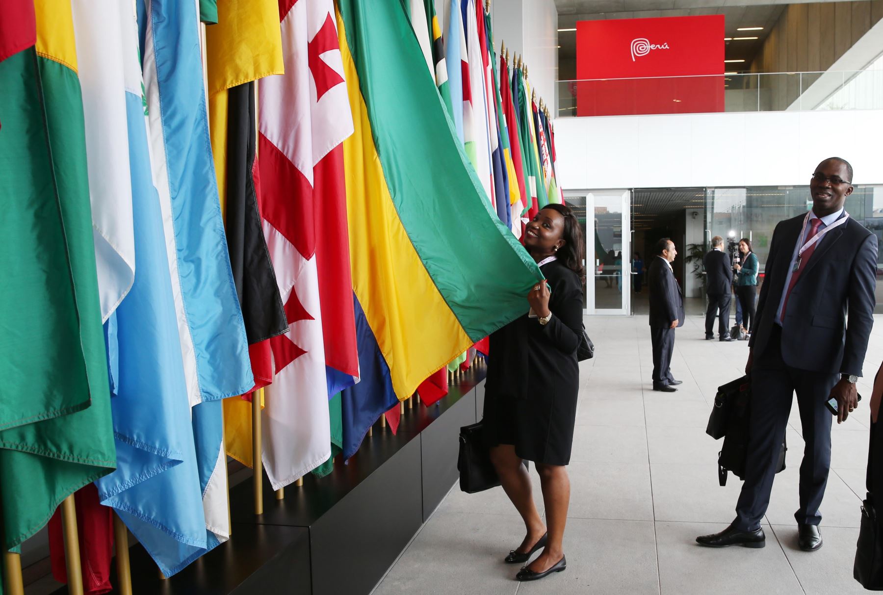 LIMA,PERÚ- OCTUBRE 05. Banderas de los países participantes a las Reuniones Anuales del Banco Mundial y FIM Internacional Foto: ANDINA/Melina Mejía