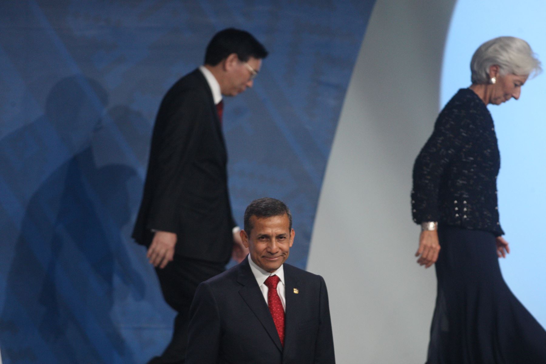 LIMA, PERÚ - OCTUBRE 09. El Presidente Ollanta Humala inauguró la sesión plenaria de las Reuniones Anuales.Foto: ANDINA/Juan Carlos Guzmán Negrini.