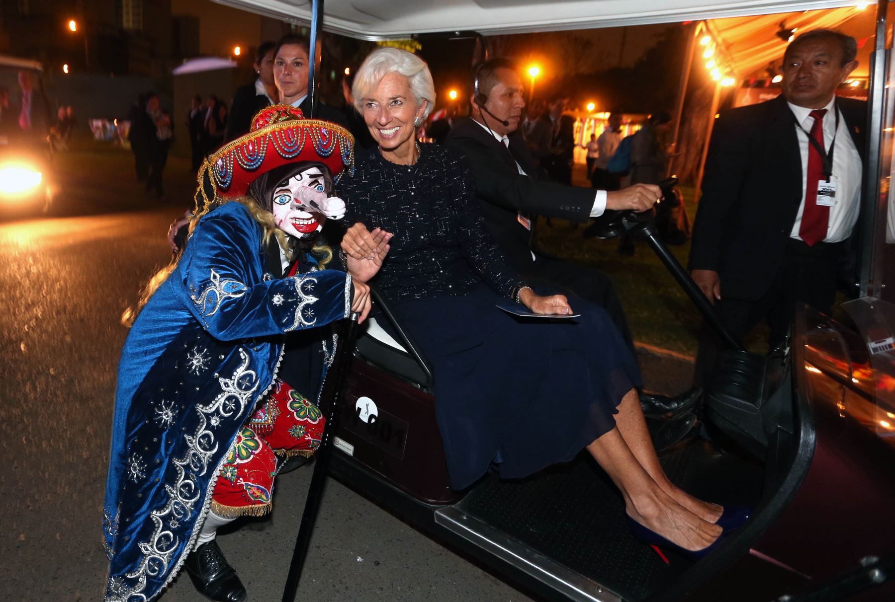 LIMA,PERÚ-OCTUBRE 09.Christine Lagarde de FMI llega al parque paseo de aguas de Lima Foto: ANDINA/Vidal Tarqui