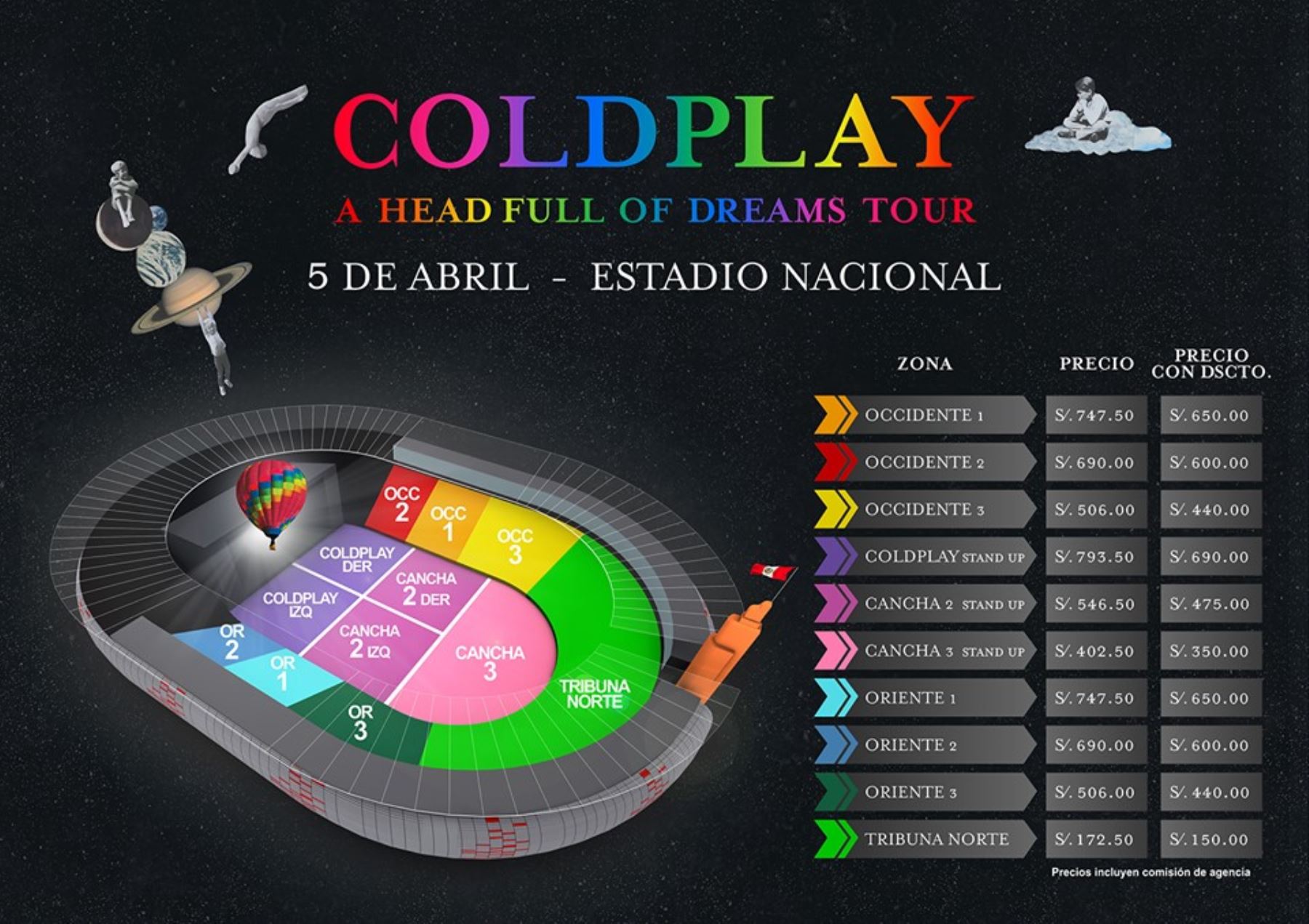 Conoce las zonas del concierto de Coldplay Noticias Agencia Peruana