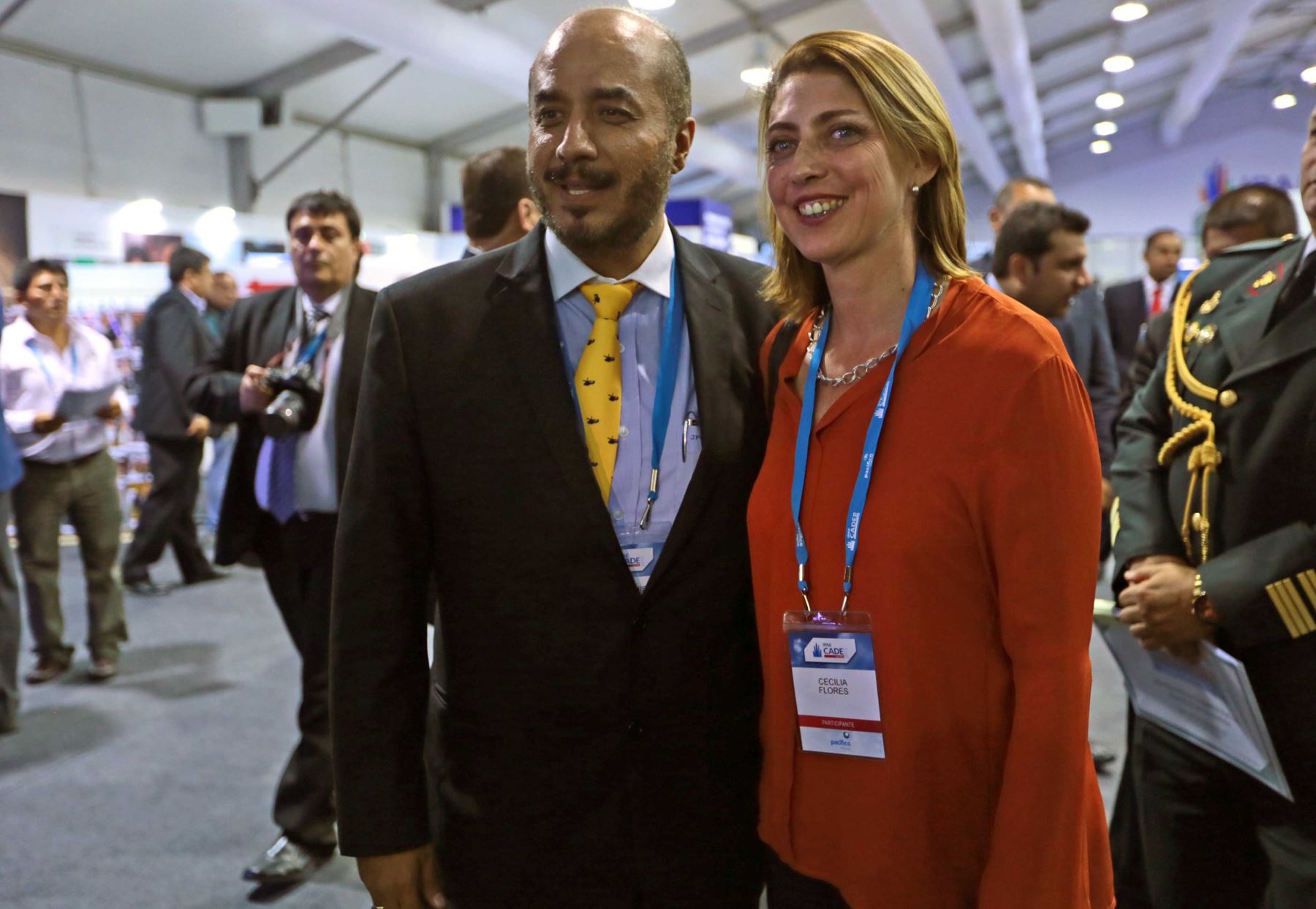 PARACAS-PERÚ, DICIEMBRE 03. El Ministro del Interior José Luis Pérez Guadalupe y su esposa en la reunión de ejecutivos CADE 2015 en Paracas. Foto: ANDINA/ Carlos Lezama