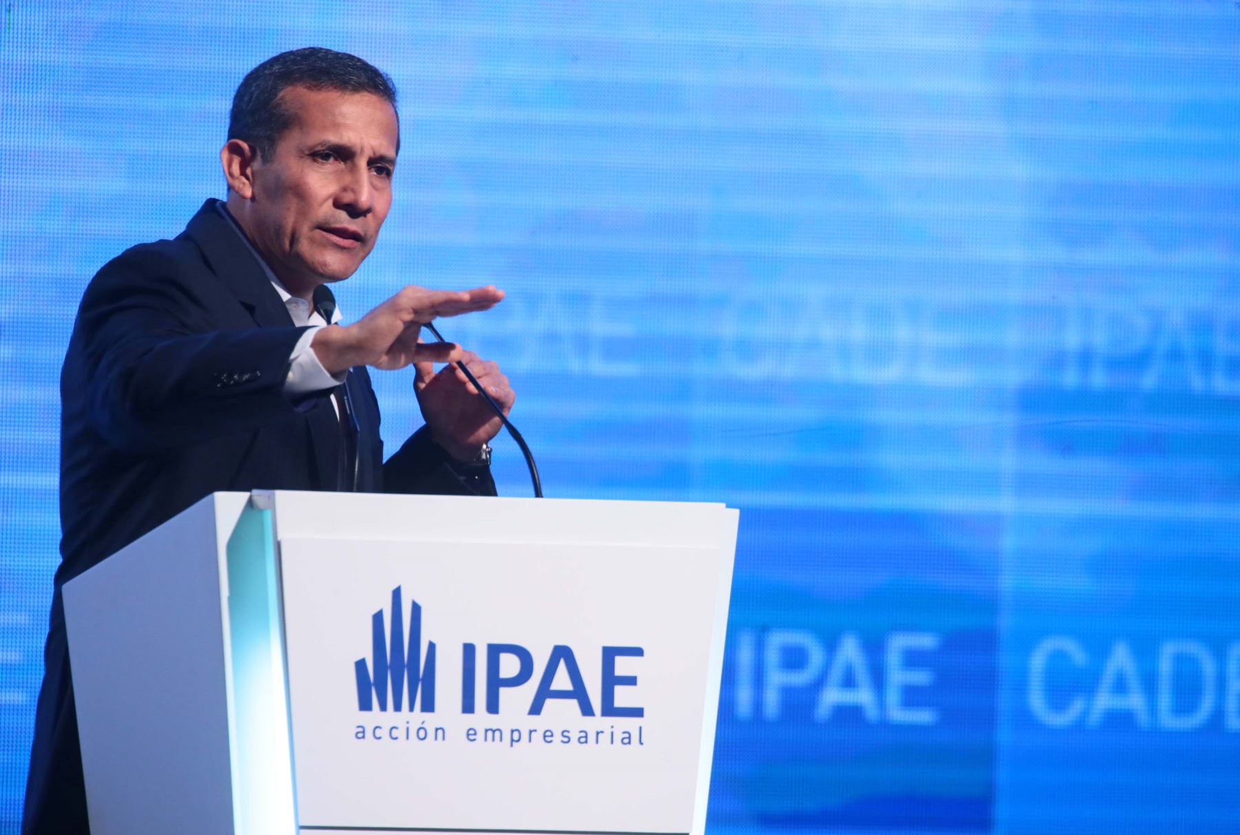 PARACAS-PERÚ, DICIEMBRE 04.El Presidente de la República Ollanta Humala, clausura la Conferencia Anual de Ejecutivos (CADE) 2015. Foto: ANDINA/ Carlos Lezama
