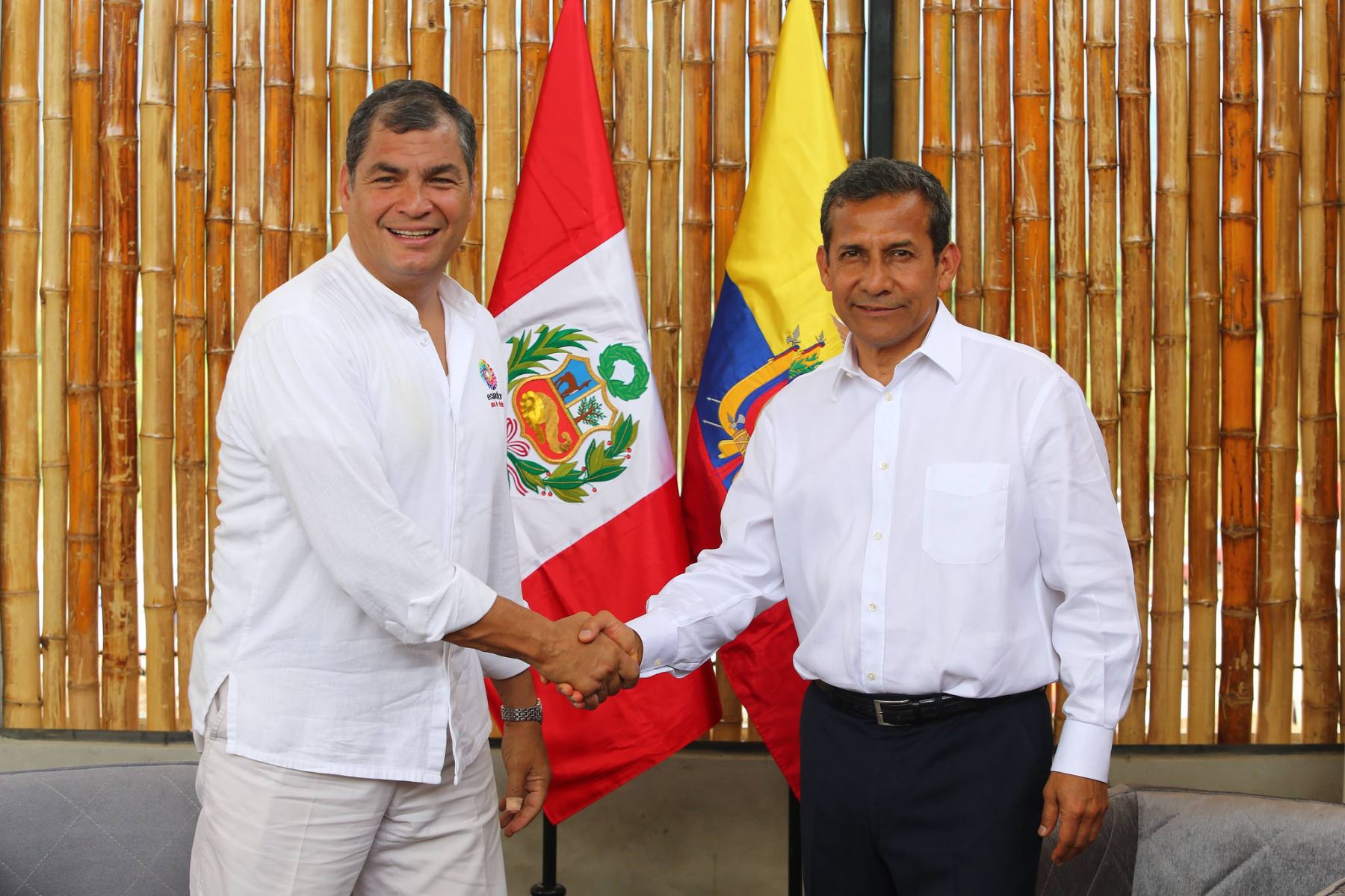 Encuentro bilateral de los mandatarios Ollanta Humala y Rafael Correa en la ciudad de Jaén